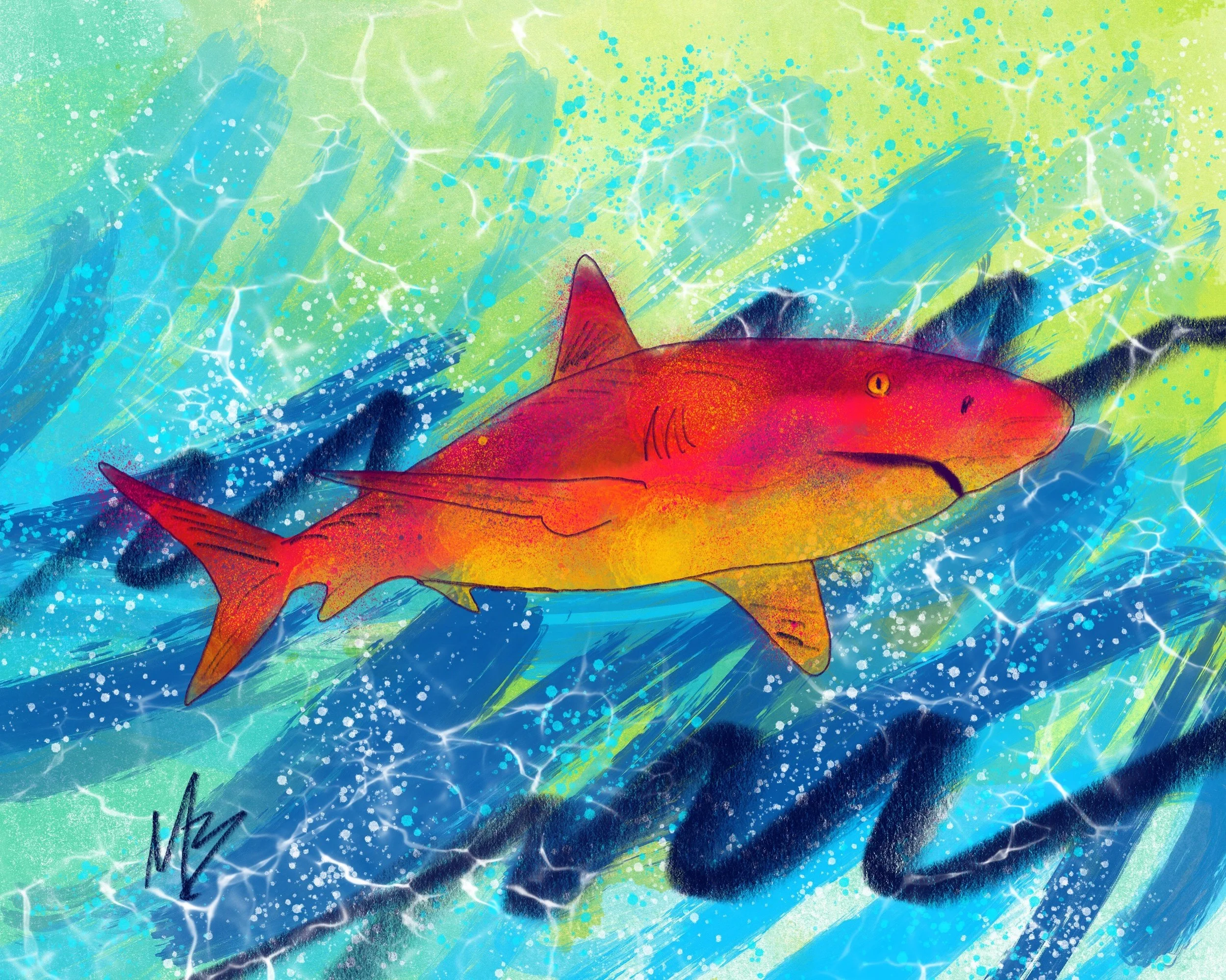 Shark week? Every week. More of my aquatica, what sea creature would you pick next for this series? #shark #ocean #sea #sealife #digitalpainting #digitalart