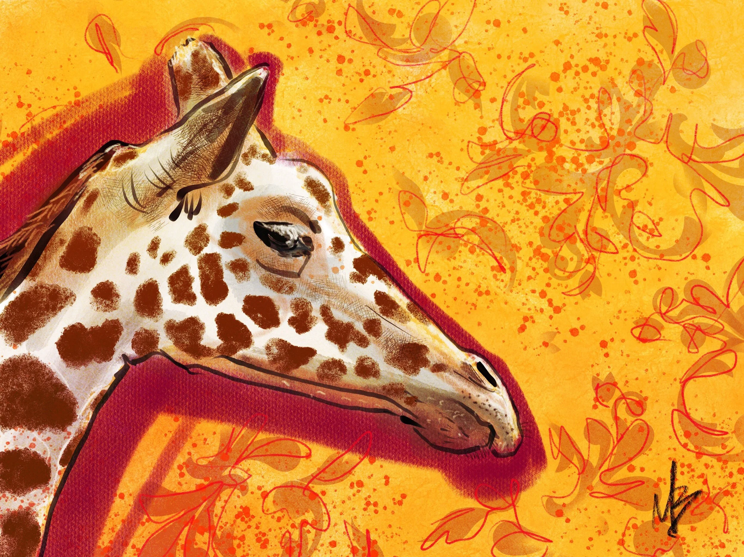 Giraffe. Suddenly I want to be a Toys R Us kid again. Inspired by @k3tn1 #girrafe #animal #wildlife #digitalpainting #digitalart #art #artist #njartist 