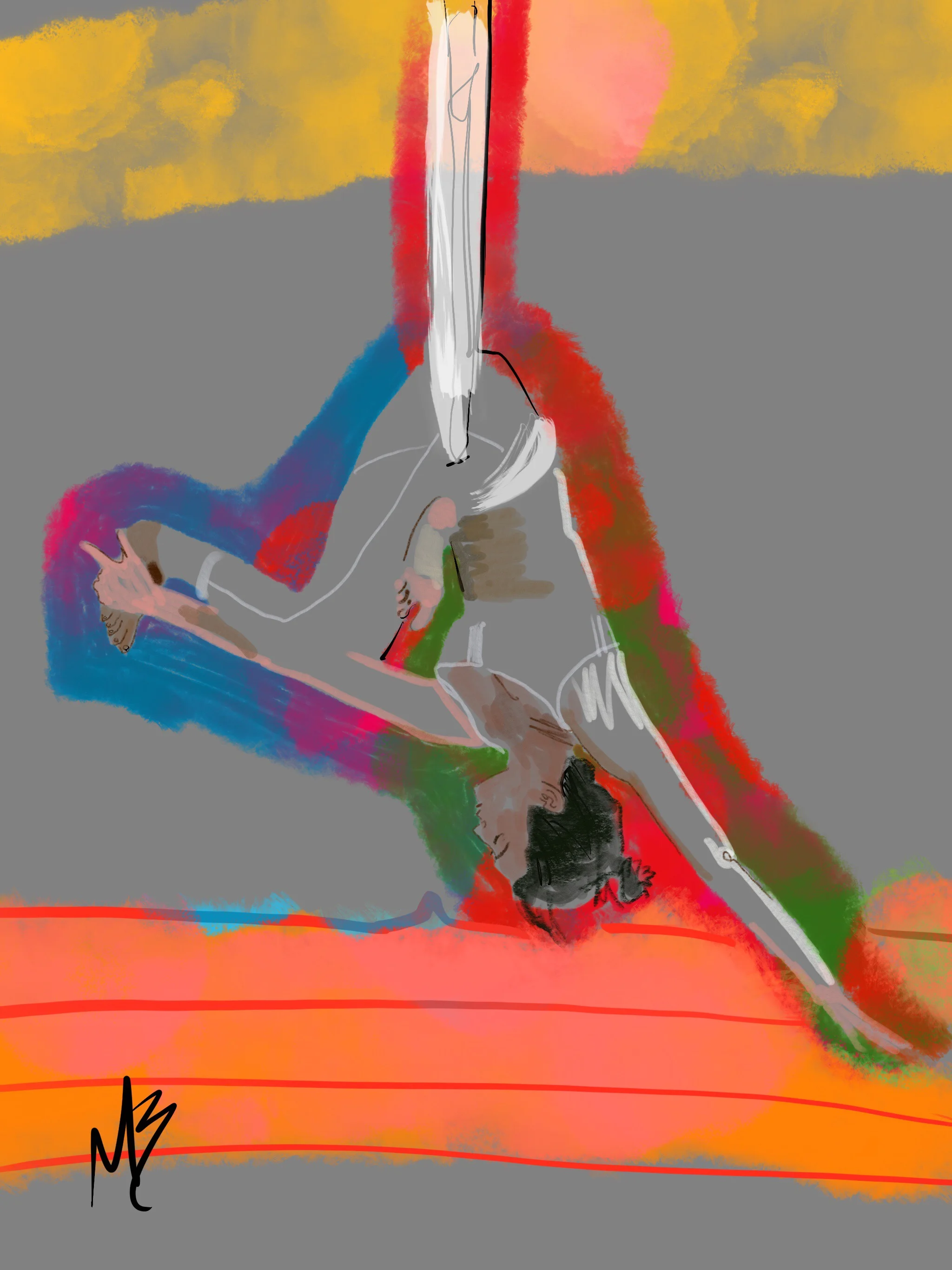 Colorful yoga art inspired by @sarahhammondyoga #yoga #yogaart #yogi #yogaartist #fitness #health #wellness #digitalart 