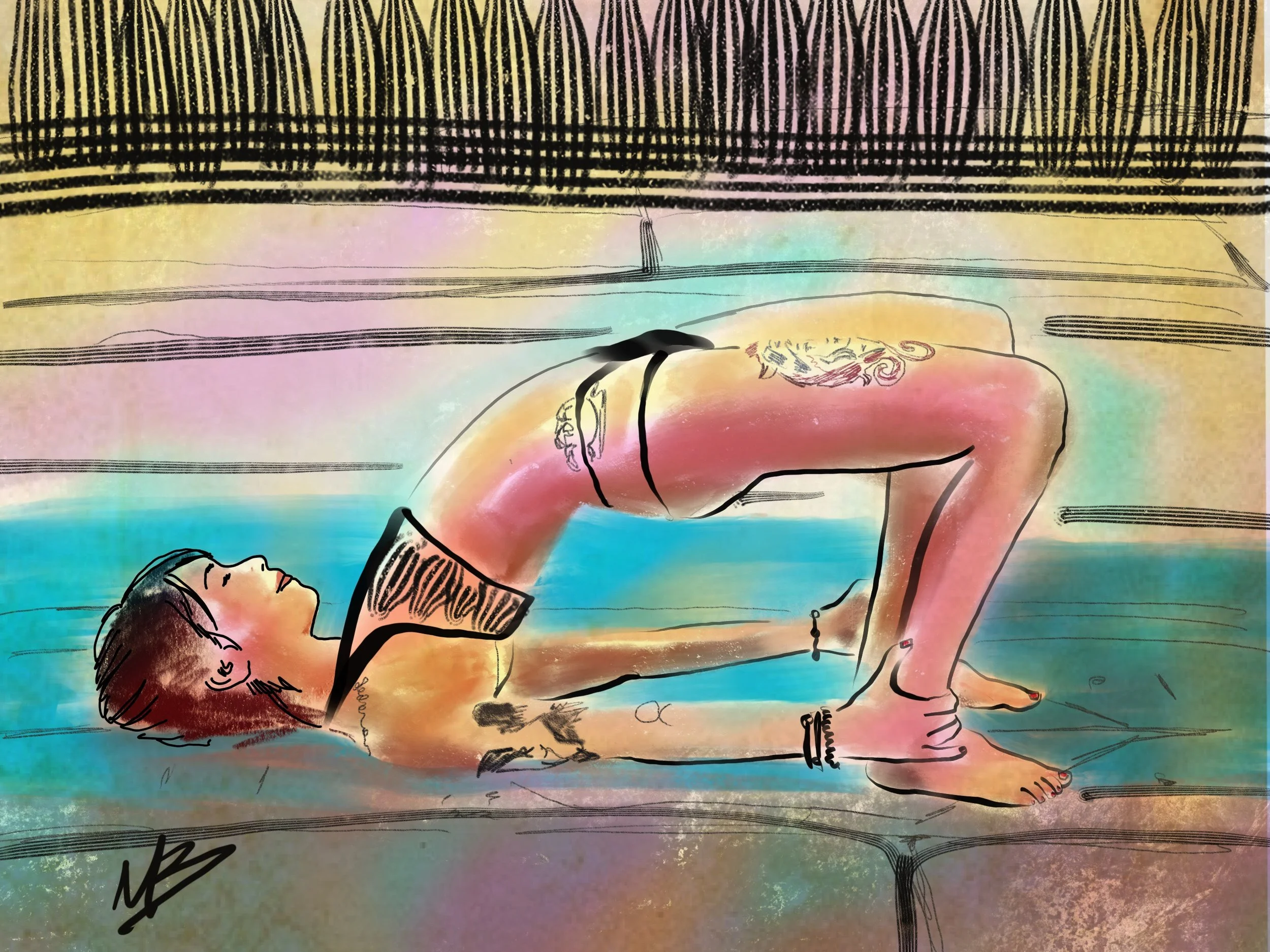 Yoga art inspired by @milena.moon #yogi #yogaart #yoga #yogaartist #digitalart #fitness #health 