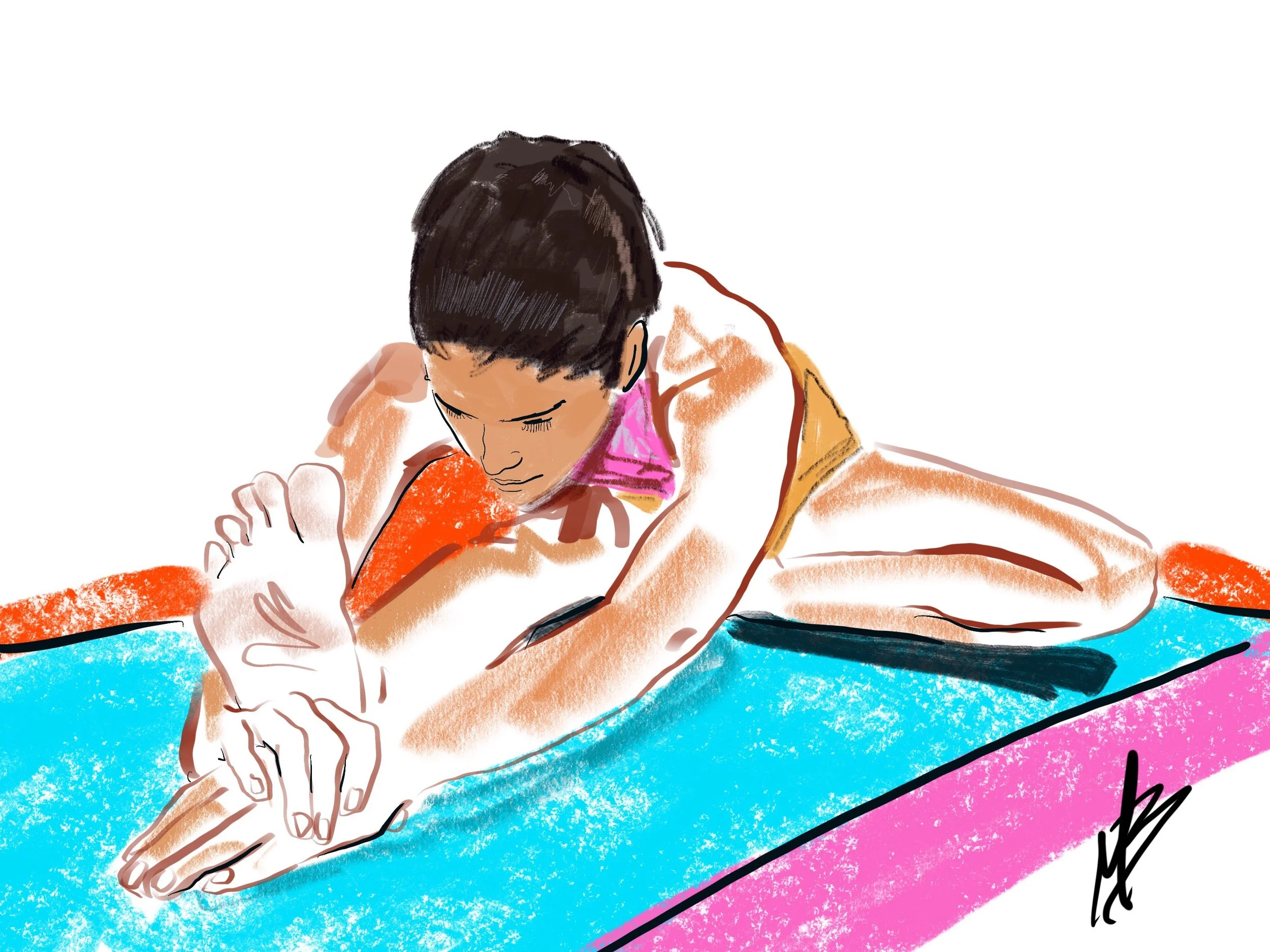 Relaxing in this fine Saturday | yoga art inspired by @peruanas_journey_to_bliss #yoga #yogi #yogaart #yogaartist #digitalpainting #fitness