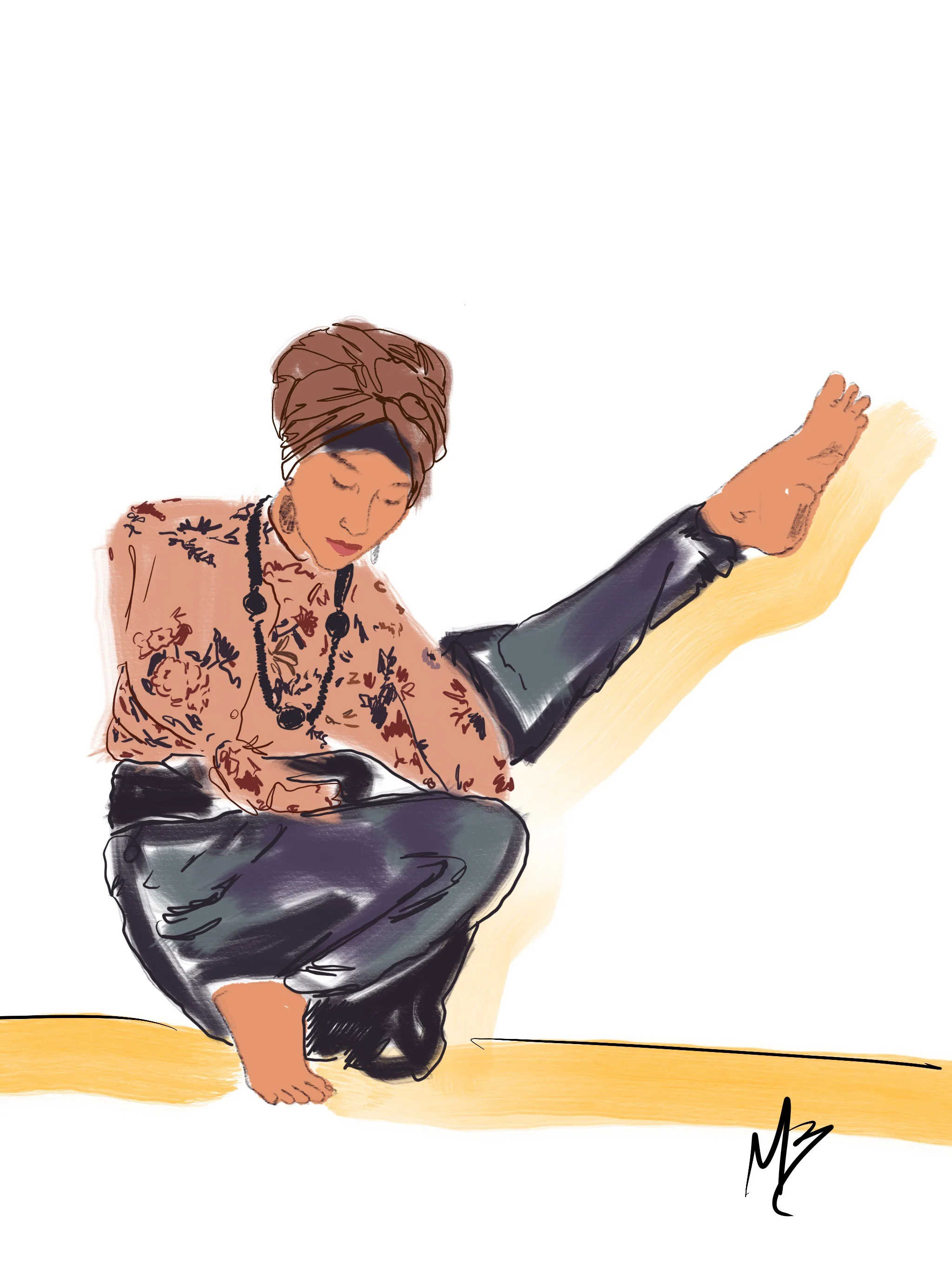 Monday vibes. Yoga art inspired by @miniyogini.hanan #yoga #yogi #yogaart #yogaartist #fitness #digitalpainting