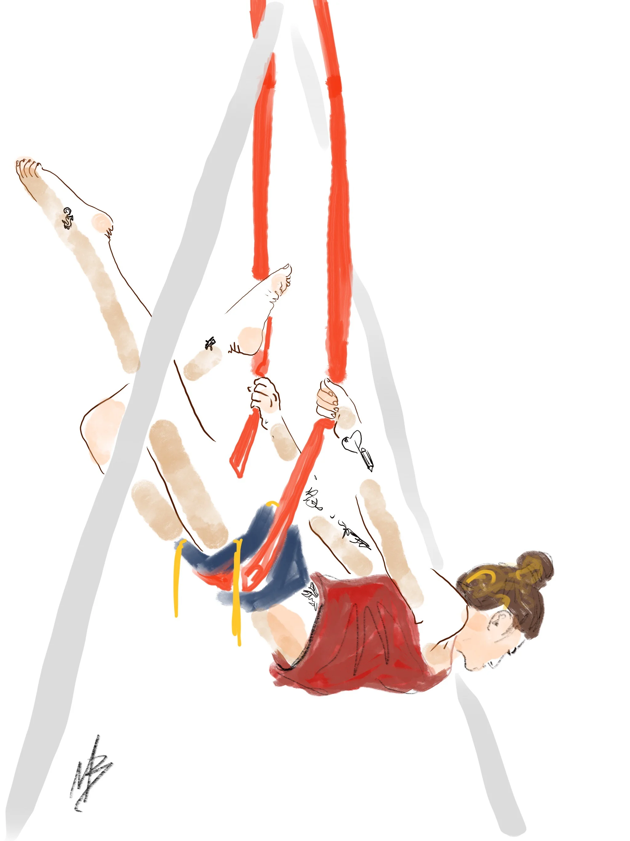 Practice flying. One day you'll take off. Never stop dreaming. | yoga art inspired by @gaby__om #yoga #yogi #aerialyoga #fitness #yogaart #yogaartist #digitalpainting 