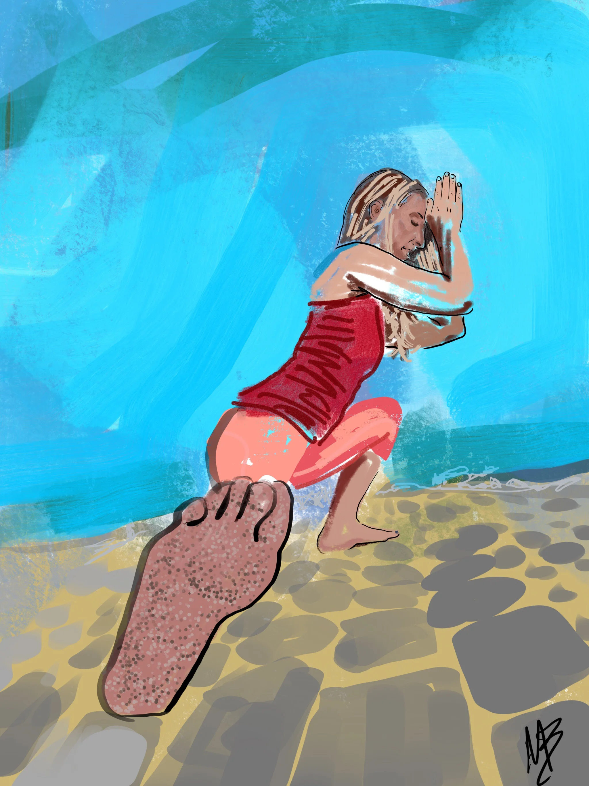 What are you trying lately? Put your best foot forward. | art inspired by @desertswanblog @vinayakkulkarni11 #yogi #yoga #yogart #yogaartist #fitness #digitalpainting 