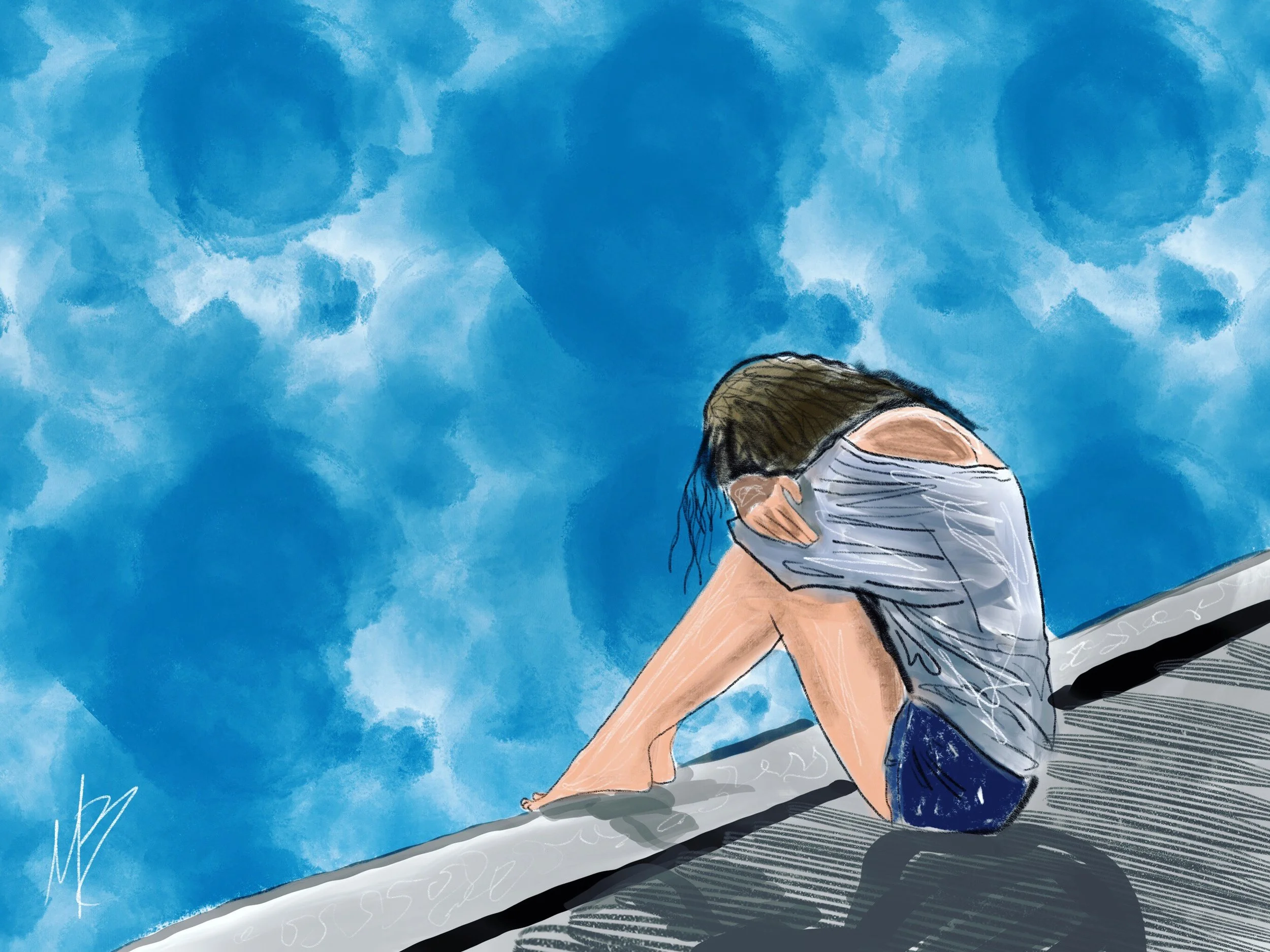 Sometimes there's sadness. #sadness #blue #digitalpainting #digitalart #emotions #depression #pose #figure #posture #art #artistoninstagram #artist #njartist #njart