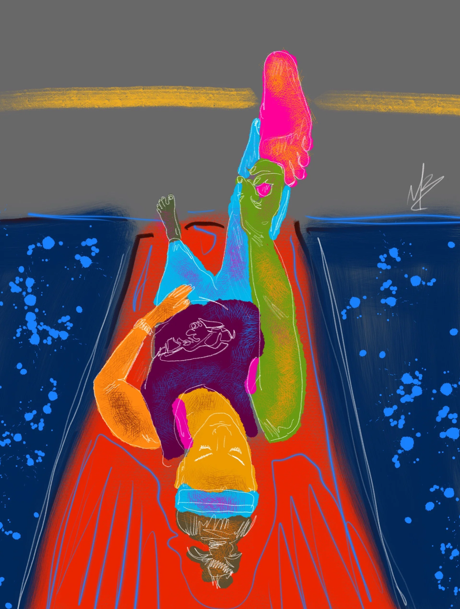 Just feeling color tonight. | Art inspired by @yogiburst #yogi #yoga #yogaartist #yogaart #digitalart 