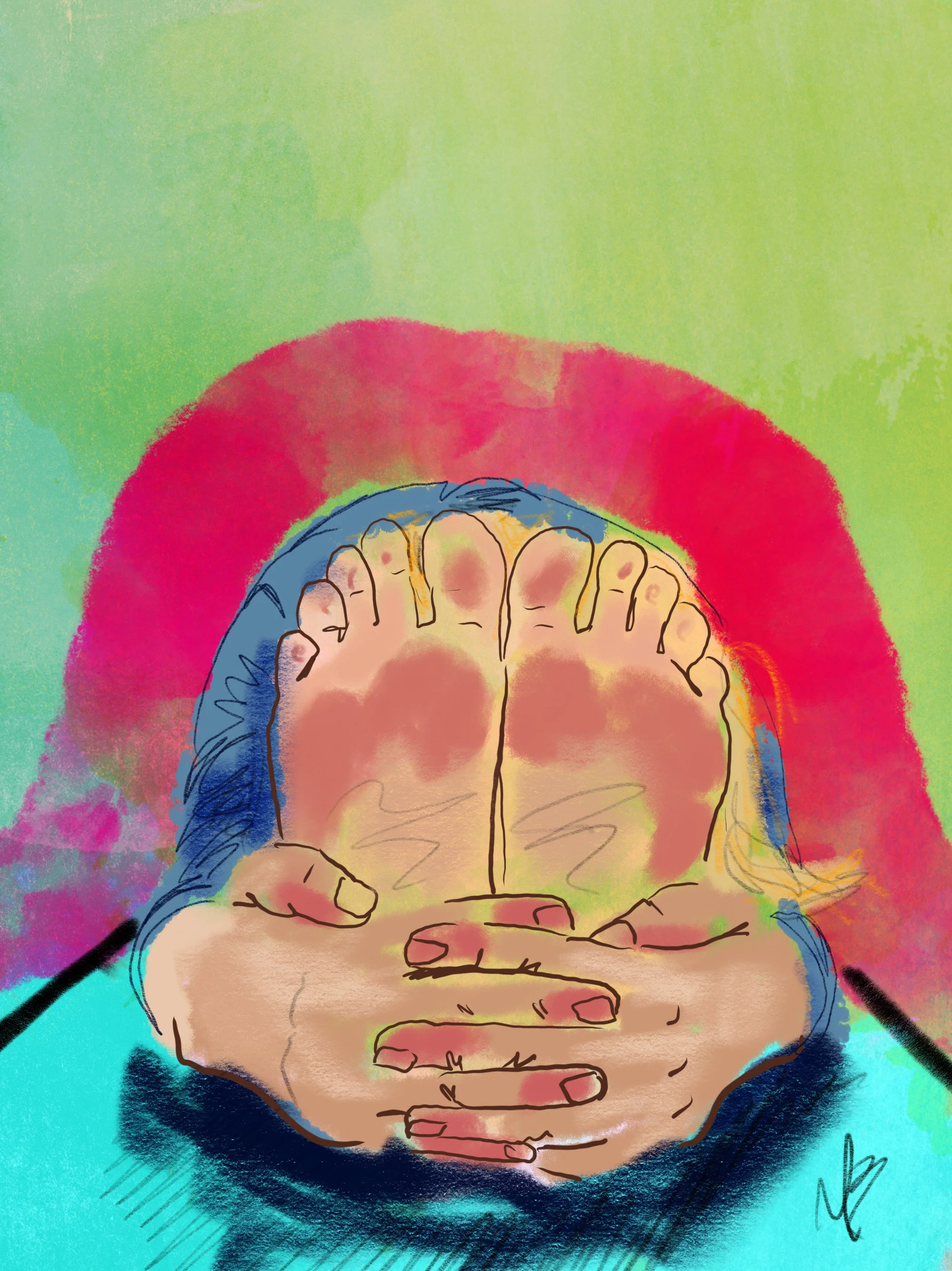 Gotta be honest, after walking all around D.C. today, I'm beat. My feet hurt and I'm tired. But I'm sticking to my daily drawing for today. Here's some feet that don't hurt