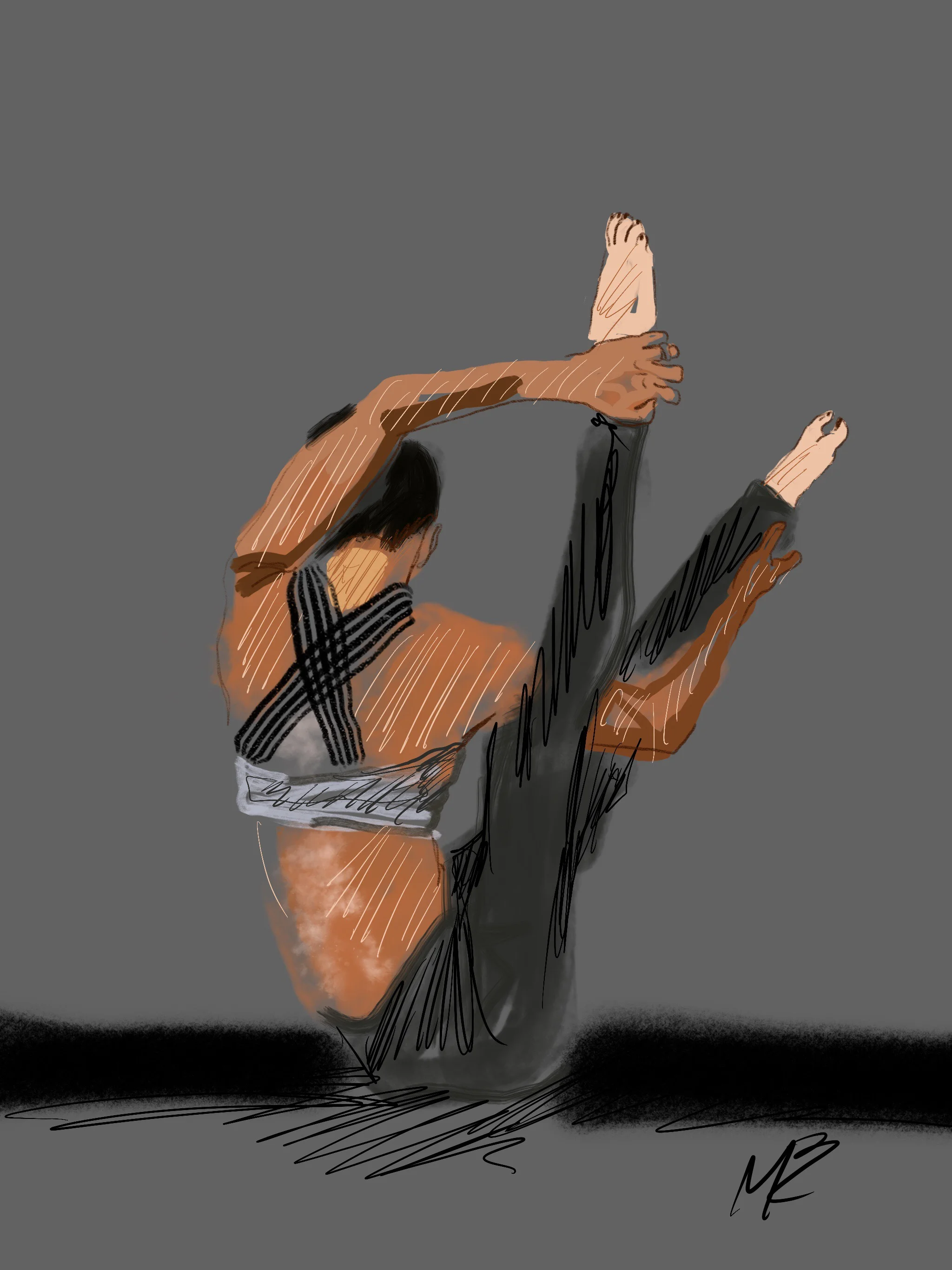 Yoga art inspired by @chichimimibym #yoga #yogi #yogart #yogaartist #fitness 