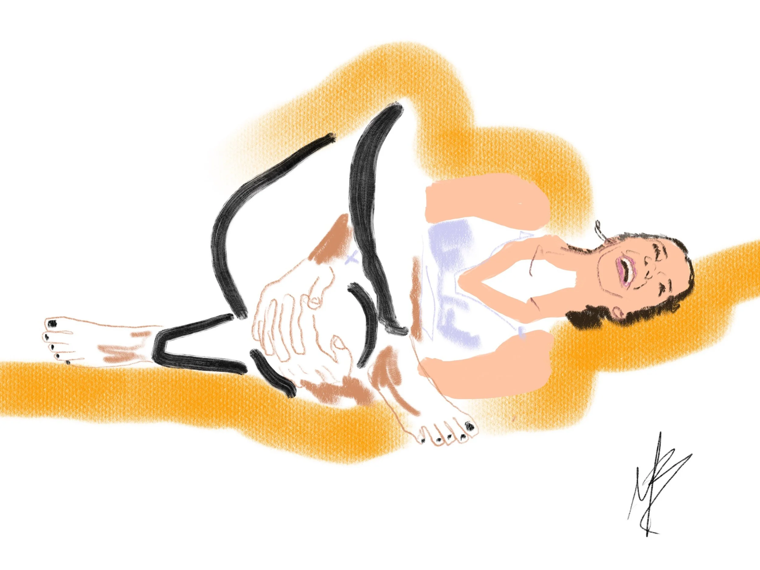 Keeping it minimal tonight as my swollen wasp sting on my thumb is making it difficult tonight. But keeping to my daily art commitment. | art inspired by @yogi.otis #yoga #yogi #yogaart