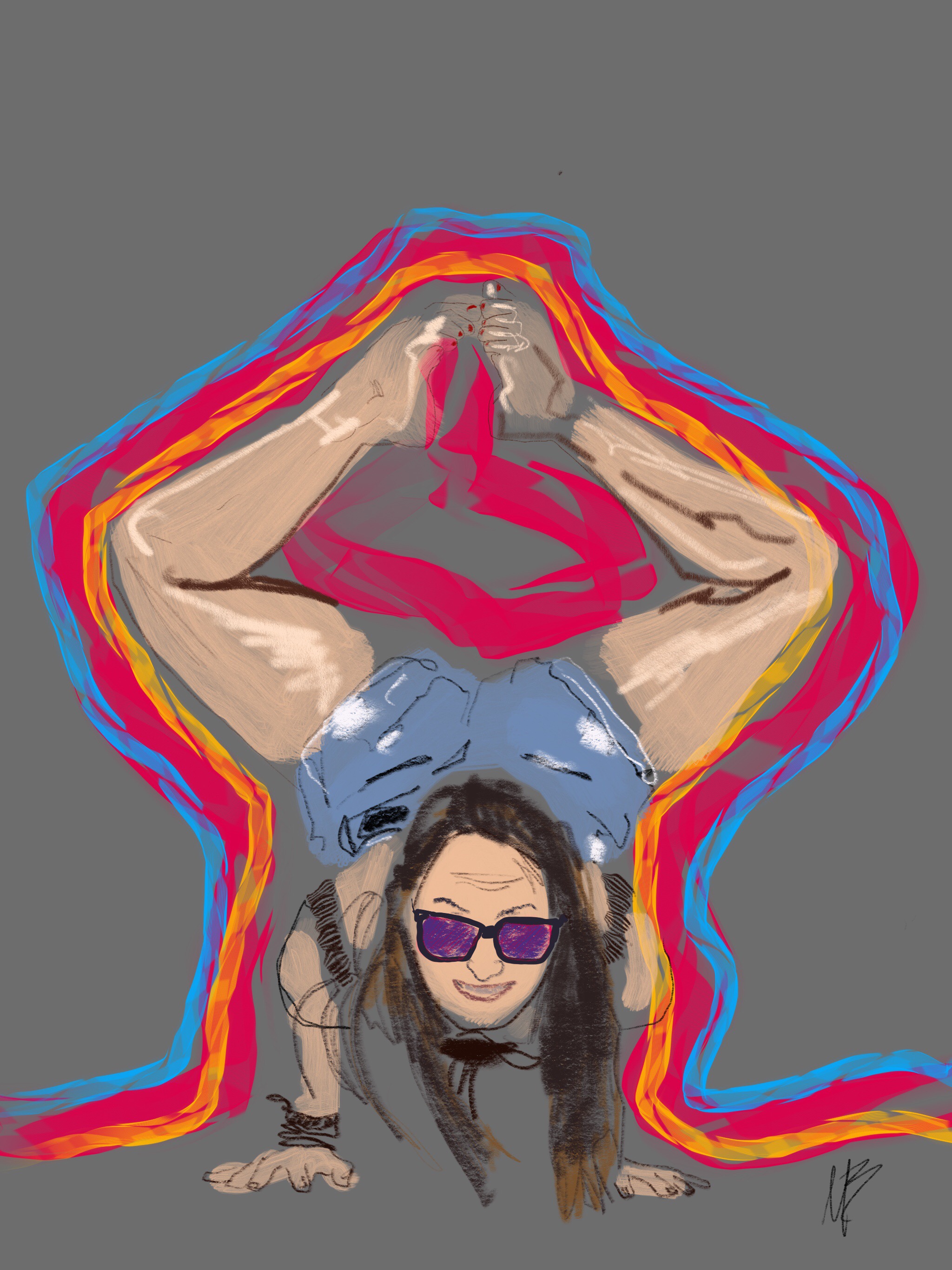 Upside down? Keep on keepin' on. | art inspired by @lotusonair #yogart #yogaartist #yogi #yoga #fitness #digitalart 