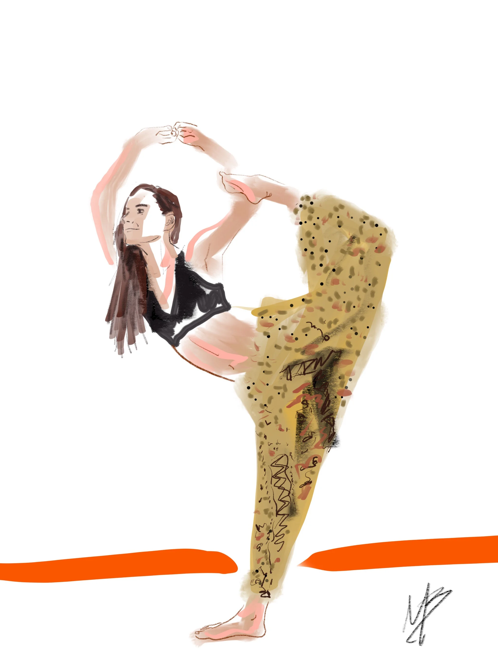Mid-week check in. How's things? | art inspired by @leezayurchenkoyogi #yogi #yoga #yogaart #yogaartist #fitness 