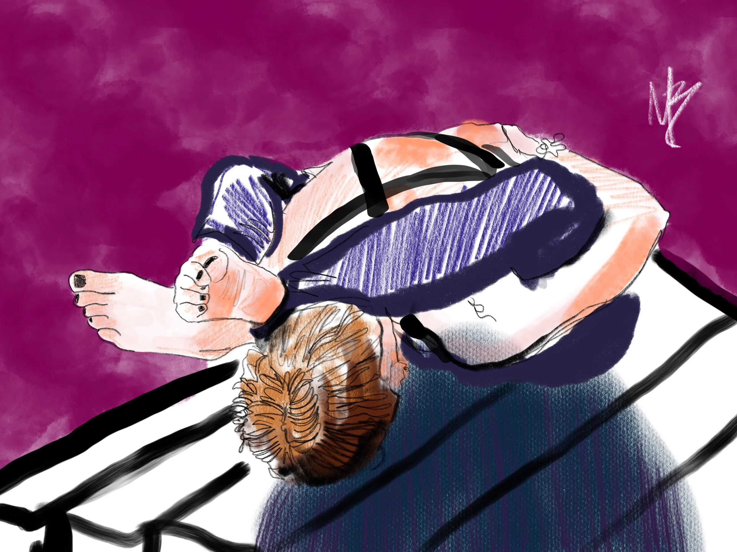 I get asked sometimes why i draw yoga poses. 2 reasons: I find the poses interesting to draw & I love incorporating other people into my art. It's a fun surprise usually. | art inspired by @tinabock