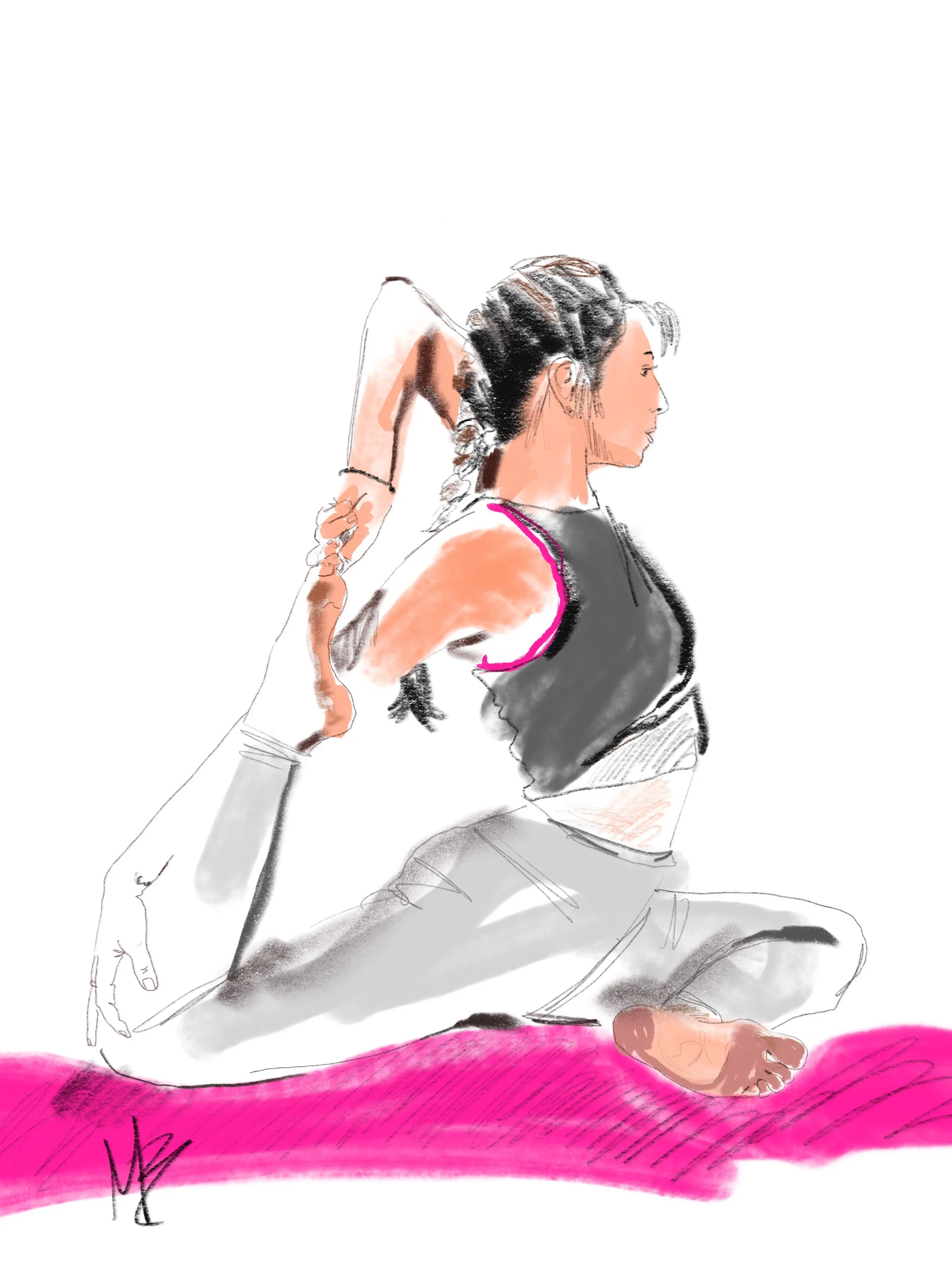 How you feelin' tonight? What's on your mind? | art inspired by @kris_metta @mikayogawear #yogi #yoga #yogaart #yogaartist #fitness #digitalpainting 