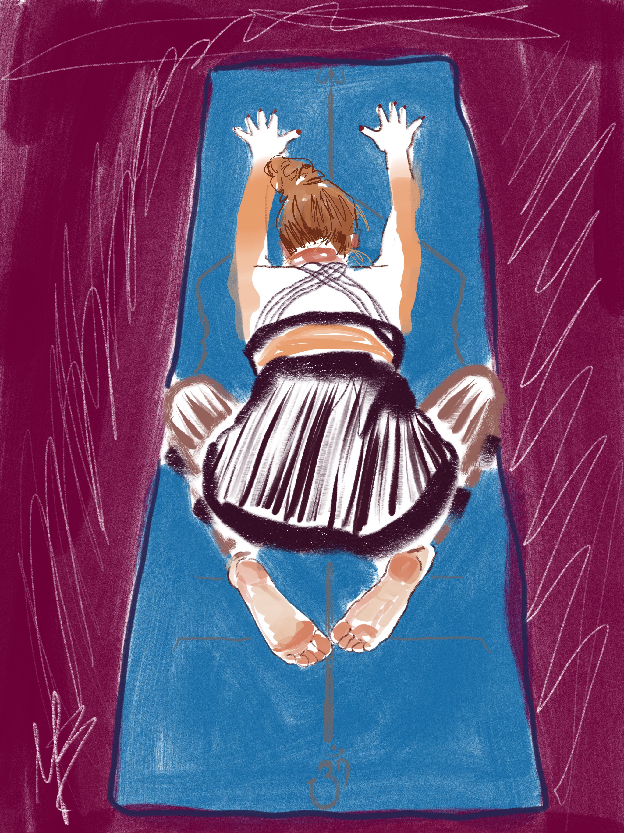 Leave it on the mat. Whatever it is. | art inspired by @brionygardner | If I were to print my art on yoga mats, what would you want to see? #yogi #yoga #yogaart #yogaartist #yogamat #digitalart 