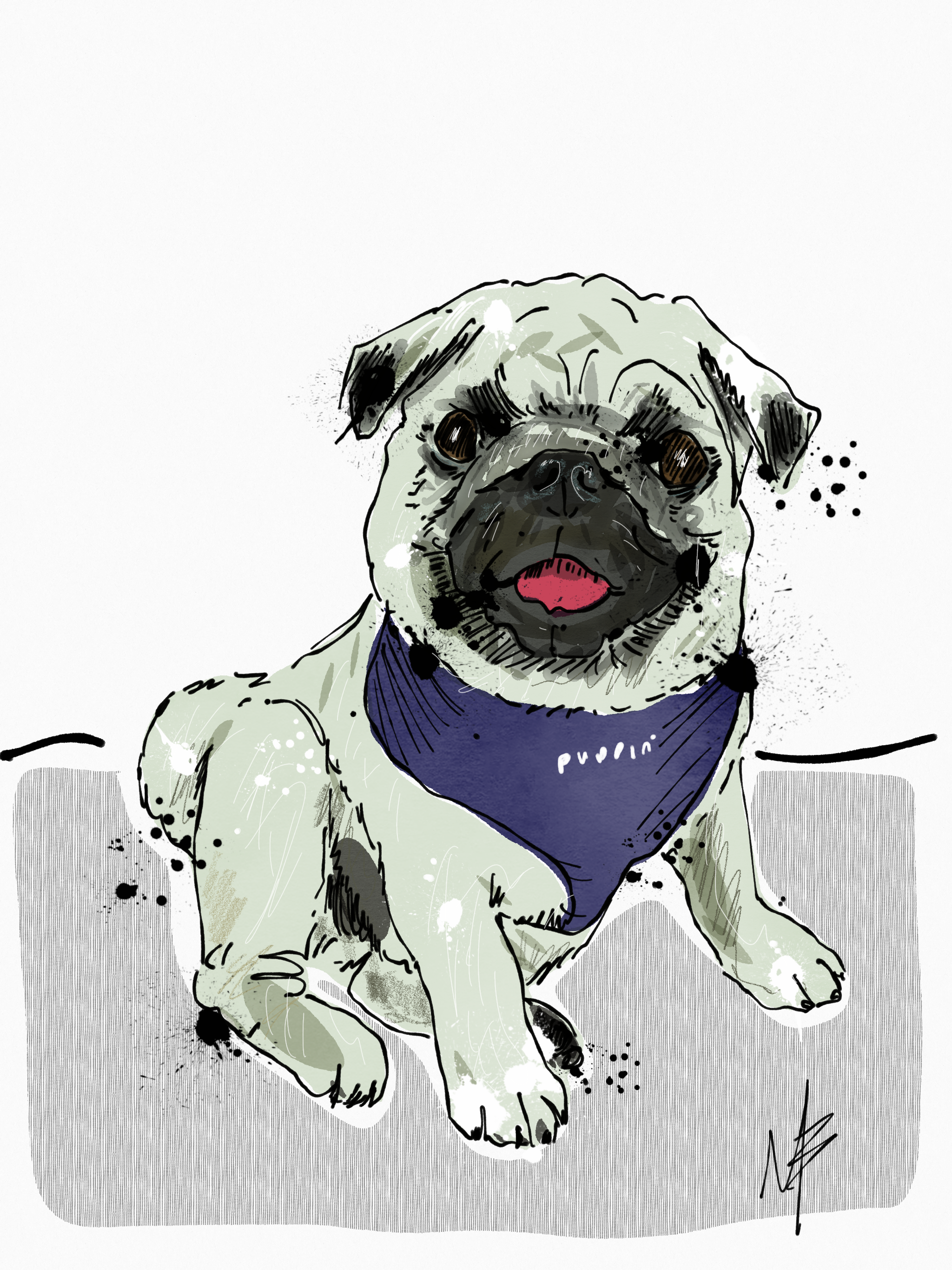 Does your pet have a story? Or do you have a story about the special relationship with your pet? I'd love to know it! | art inspired by @thetomcoteshow @basilandsigmundpugs #dog