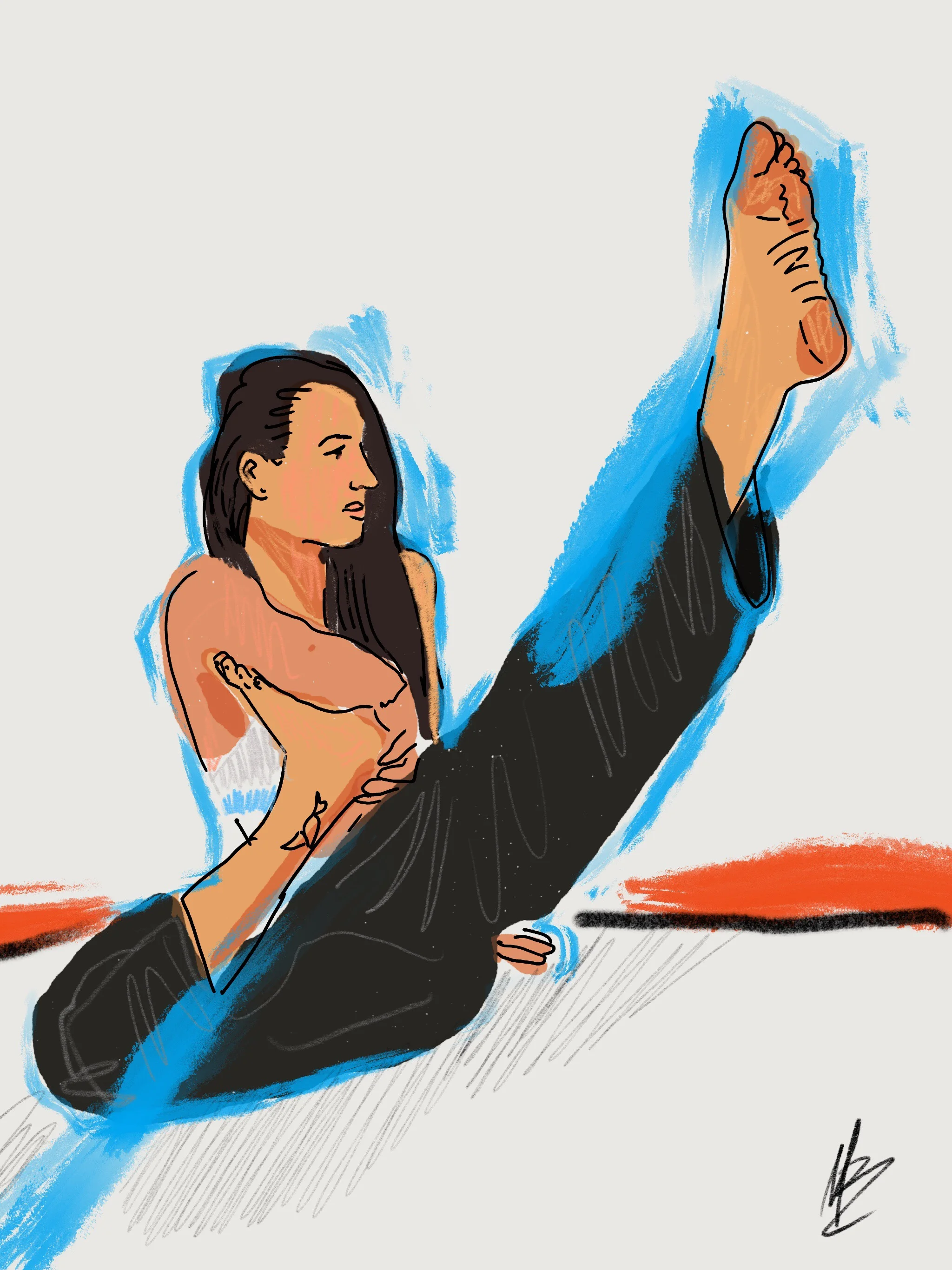 Experimenting with app process. Started in @paper_53 app then imported into @procreate app. | art inspired by @yogadone #yogi #yoga #yogaart #yogaartist #fitness 
