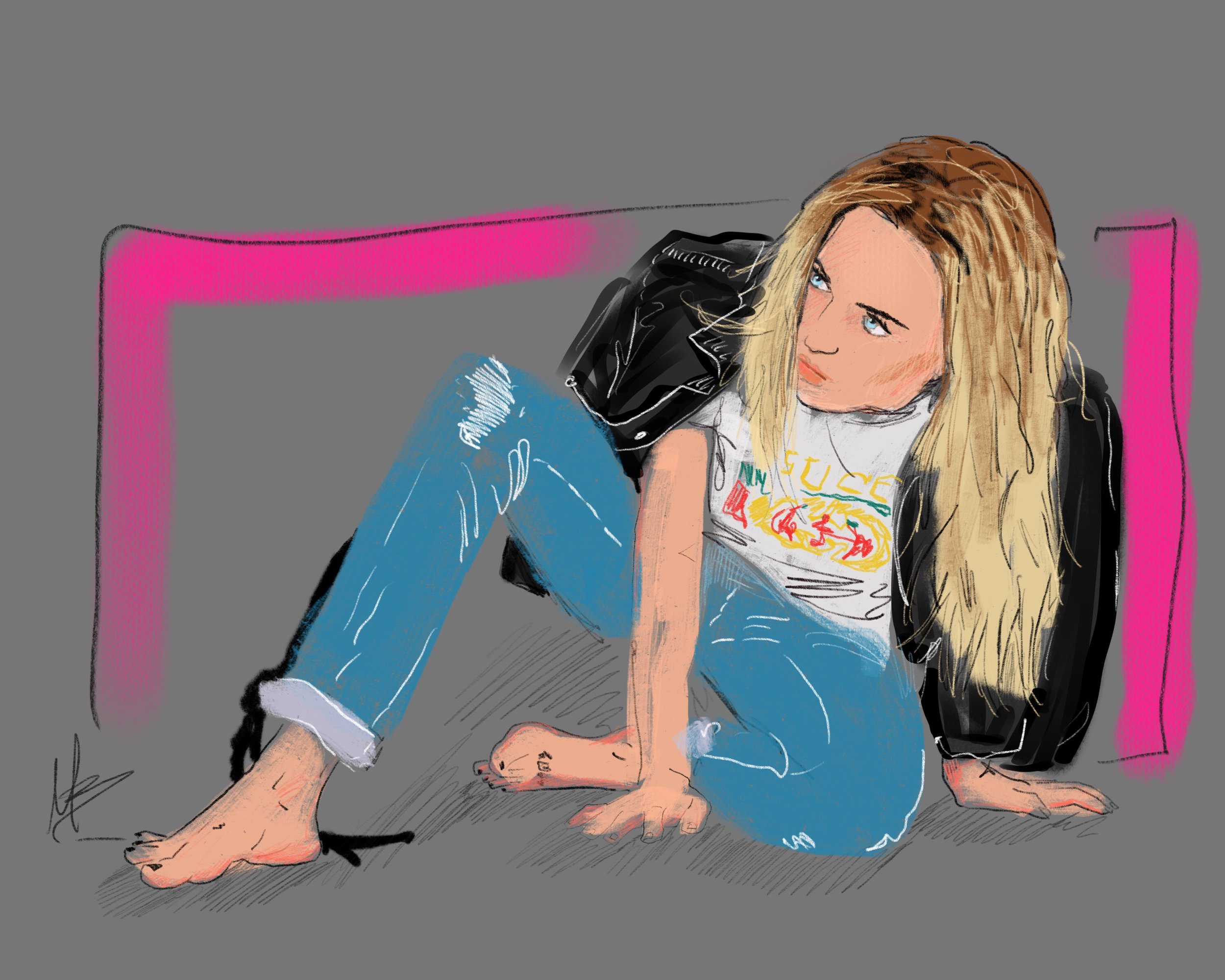 The lovely @caitylotz - just because. @catherinepowell @nkdmag #caitylotz #actress #legendsoftomorrow #art #fanart #artist #njartist #mikebone #mikebrennanart #artistoninstagram #illustrator