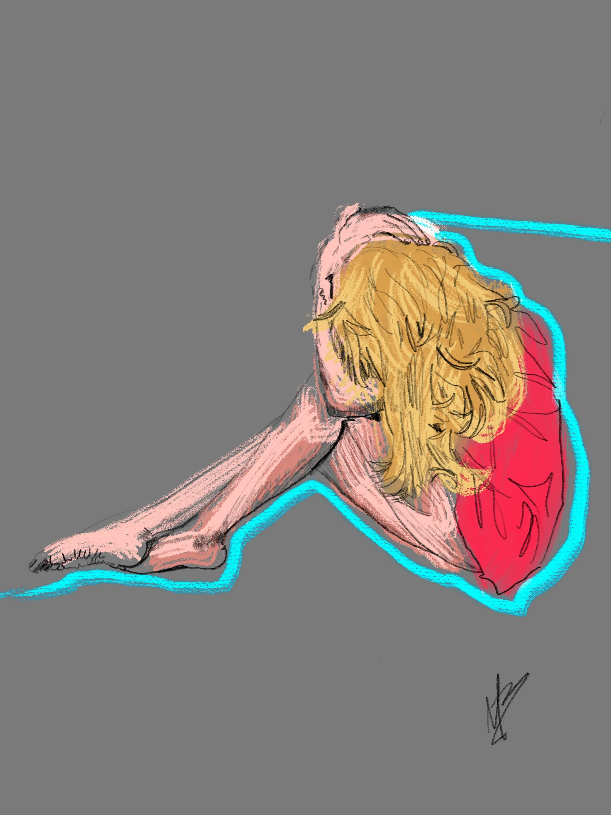 Moment of truth: I’ve been sick in bed since last night. Feeling pretty horrible but need to make good on my daily drawing. | art inspired by @thejoyofhans #yoga #yogi #yogaart #yogaartist #fitness 