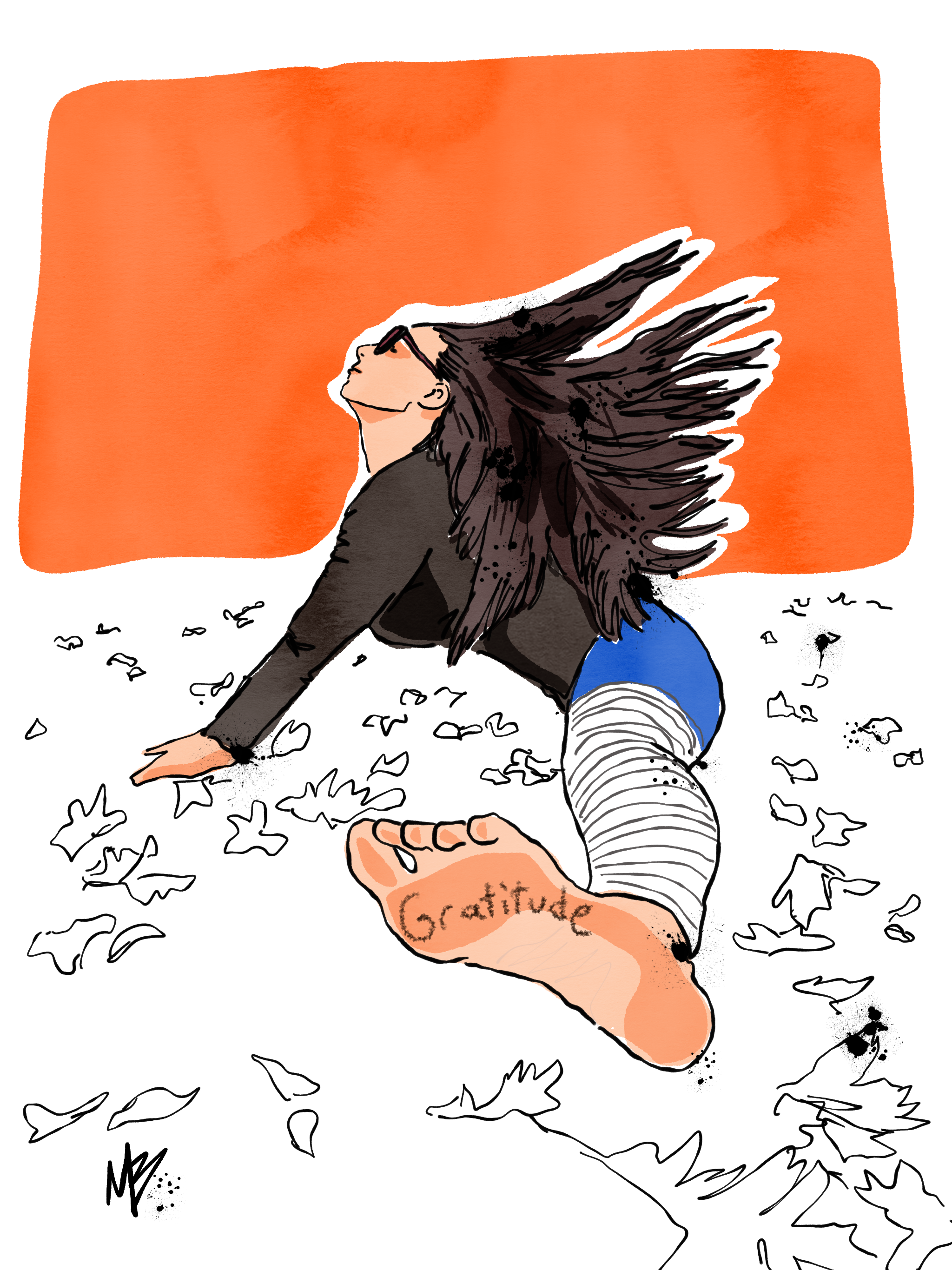 Ground yourself in gratitude from your head to your feet. | art inspired by @danni_munro @yoga_democracy #yoga #yogi #yogaart #yogaartist #gratitude 