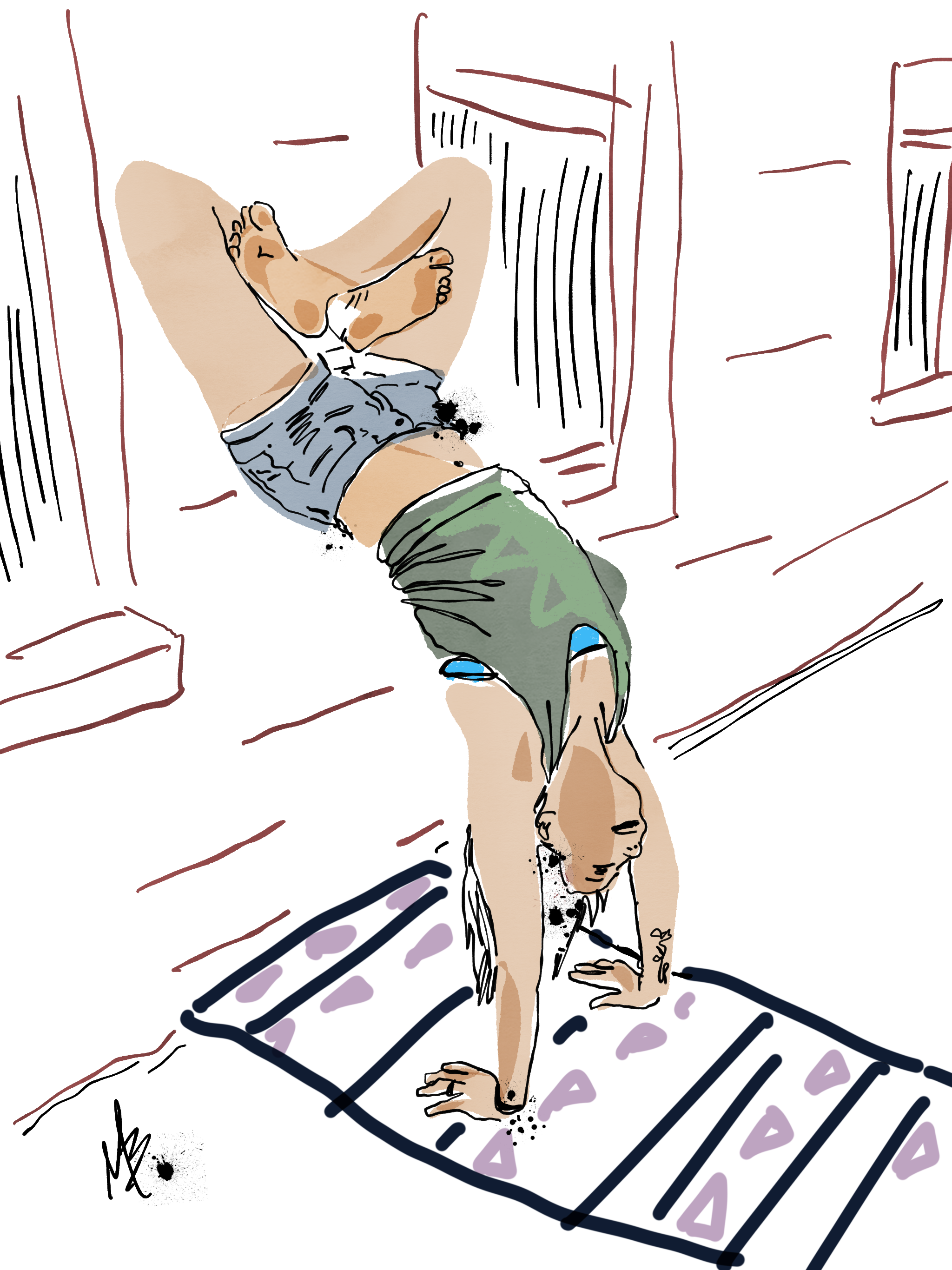 Be flexible. You never know what might happen. | art inspired by @lotuslungs #yoga #yogi #yogaartist #yogaart #fitness 