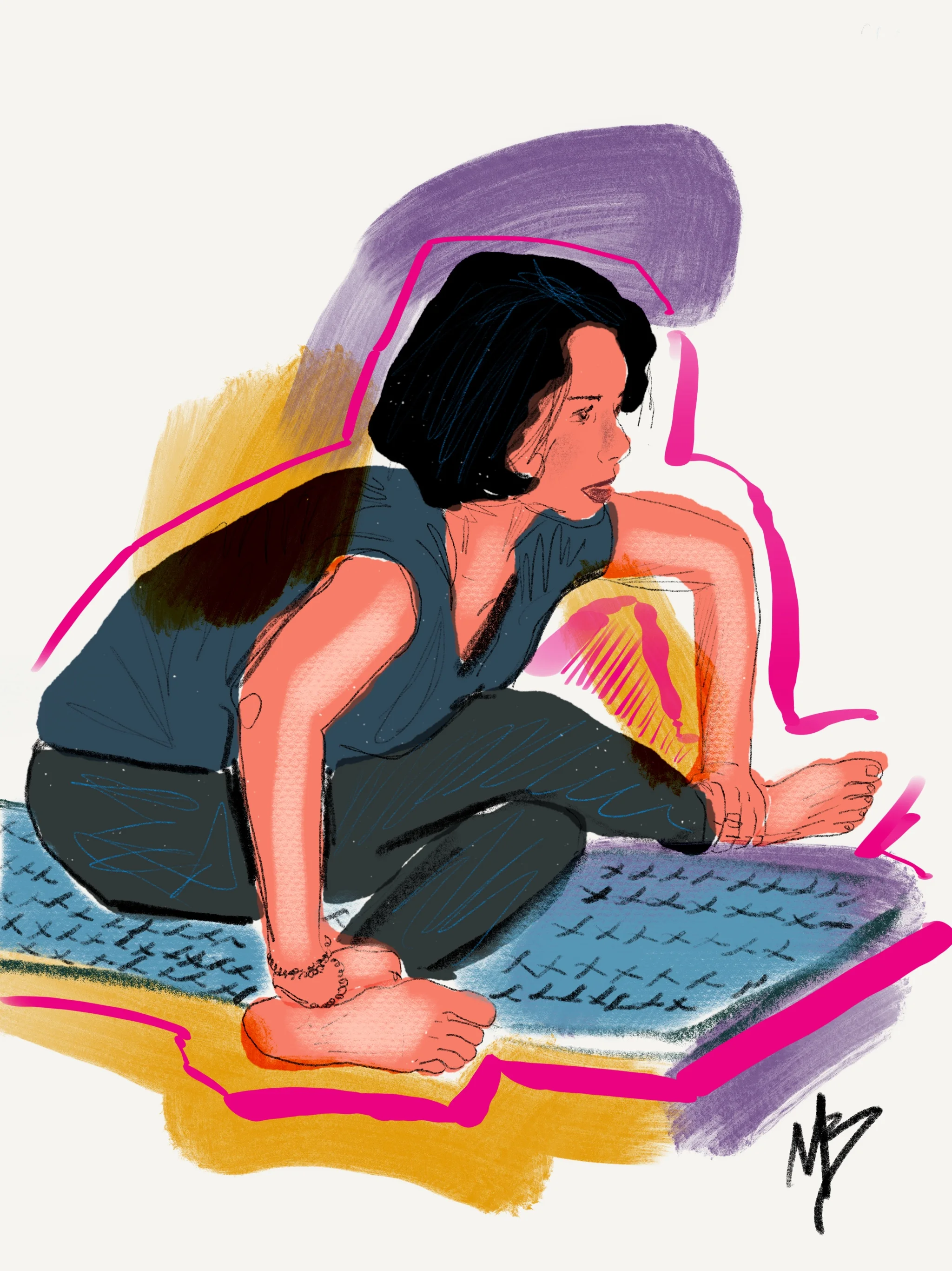Experiment. Play. Rekindle your childlike wonder. It may lead you to some wonderful and unexpected places | art inspired by @bollyx_nyc @lastics #yoga #yogi #yogaart #yogaartist #fitness 