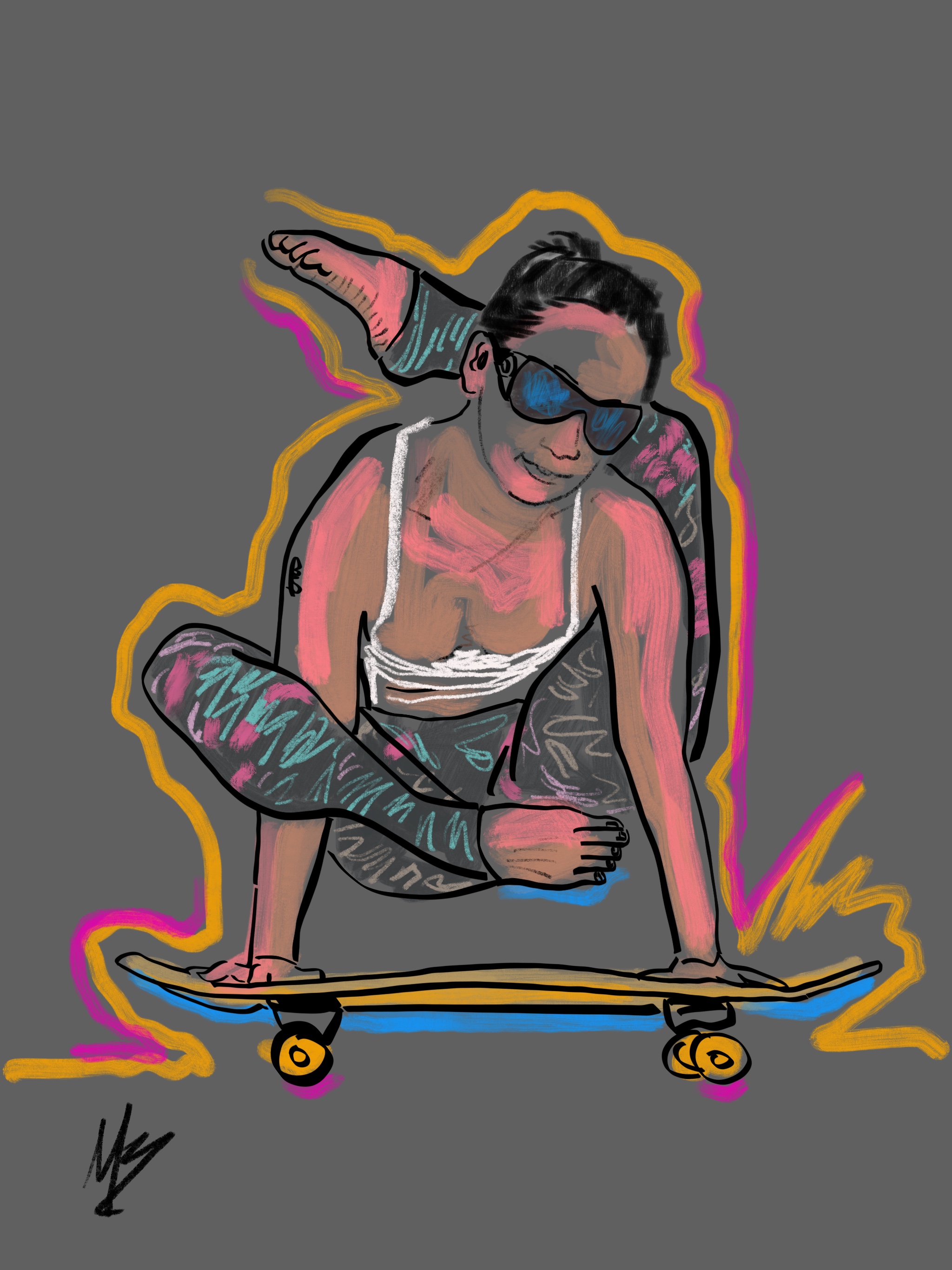 Riding out the week in style 😎 | art inspired by @yuki_peachy @aloyoga @re3life #yoga #yogi #yogaart #yogaartist #fitness 