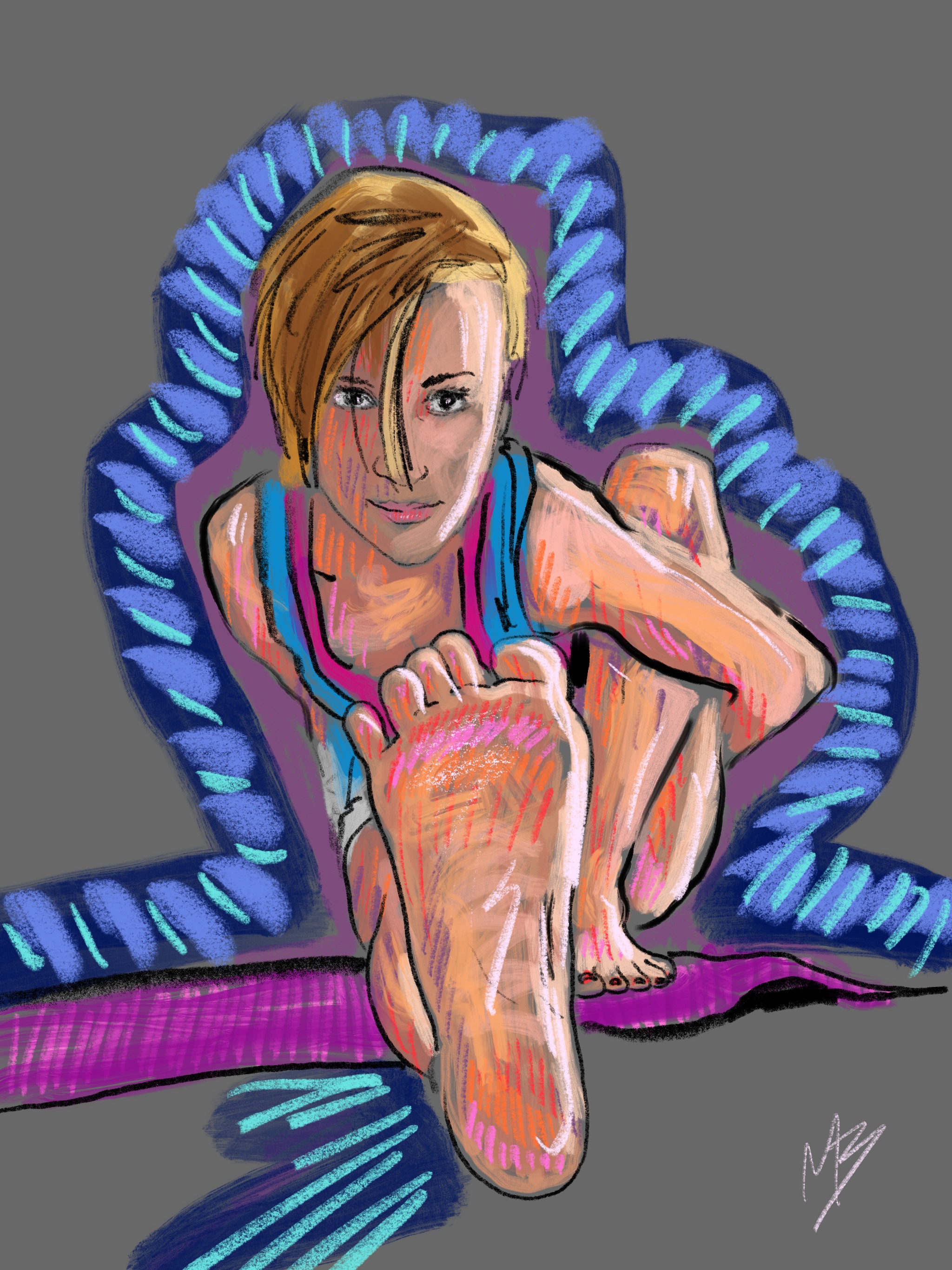 Give off those good vibes. Treat others the way you want to be treated. | art inspired by @monikakuriata #yoga #yogi #yogaart #yogaartist #fitness 