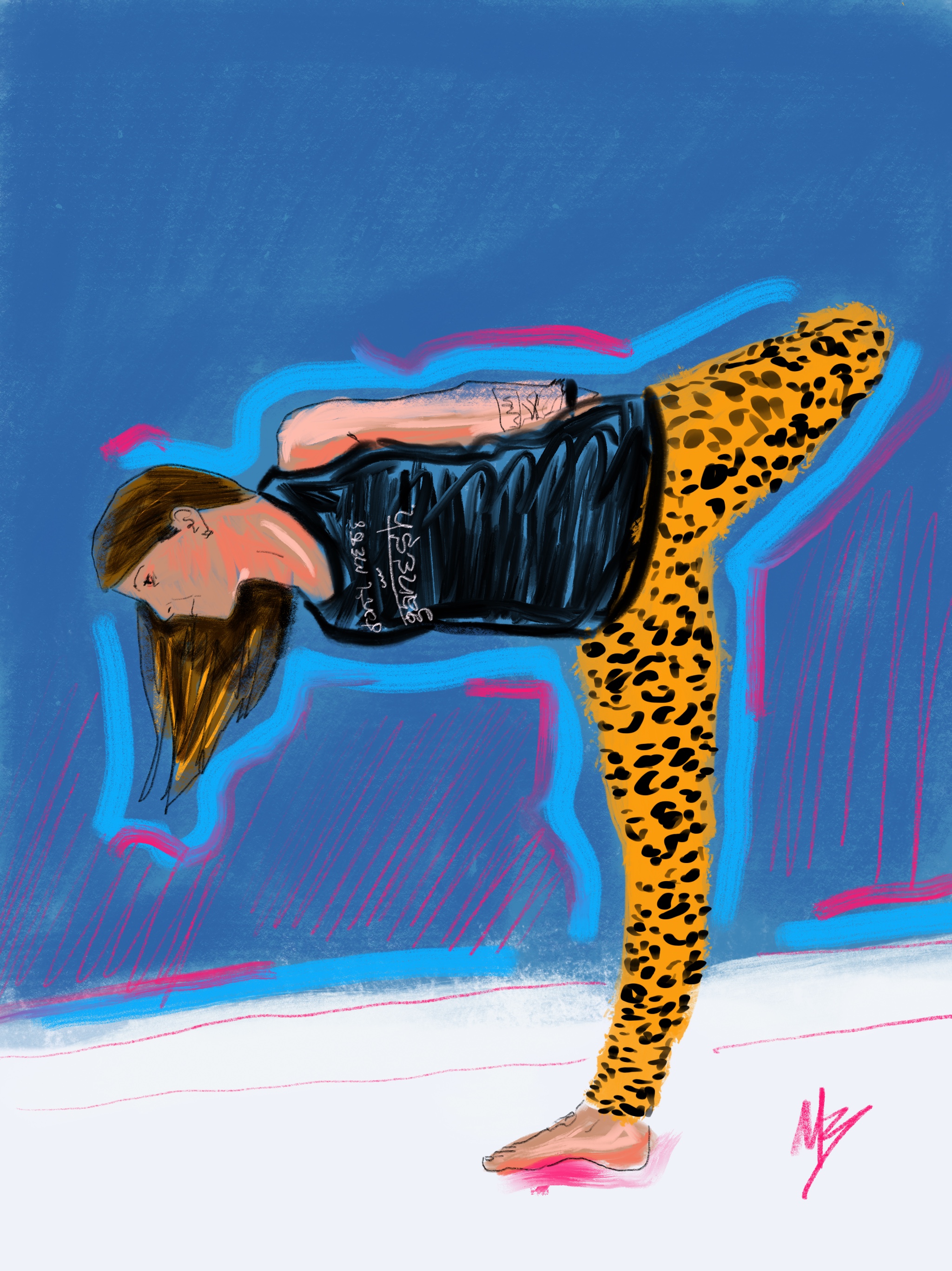 Lean over the edge. Check out something new. It might lead to a wonderful place. | art inspired by @smashletics @dontmesswithganesh @namastefitlife #yogi #yoga #yogaart #yogaartist #fitness 