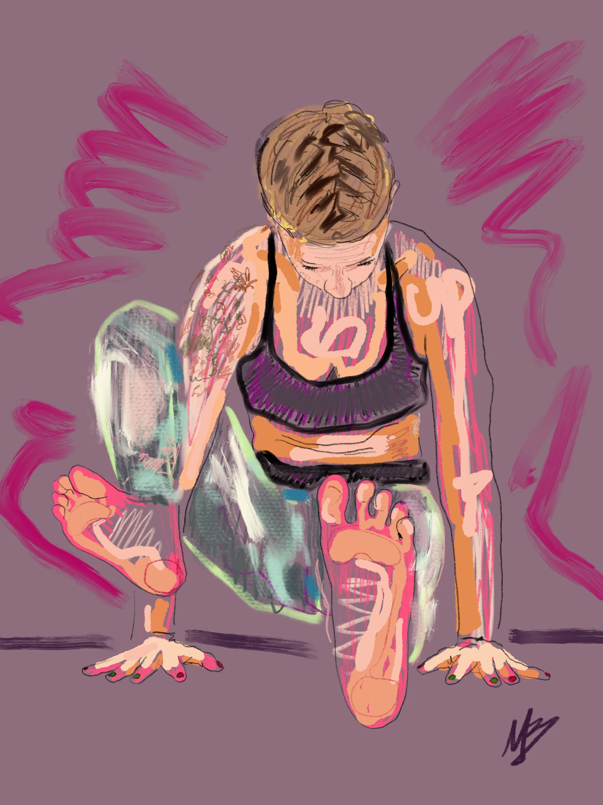 For those who practice yoga, what is your motivation? What drew you to it? (Sorry for the pun) | art inspired by @martinakalos_ @move.graphics.photography #yoga #yogi #yogaart #yogaartist #fitness 