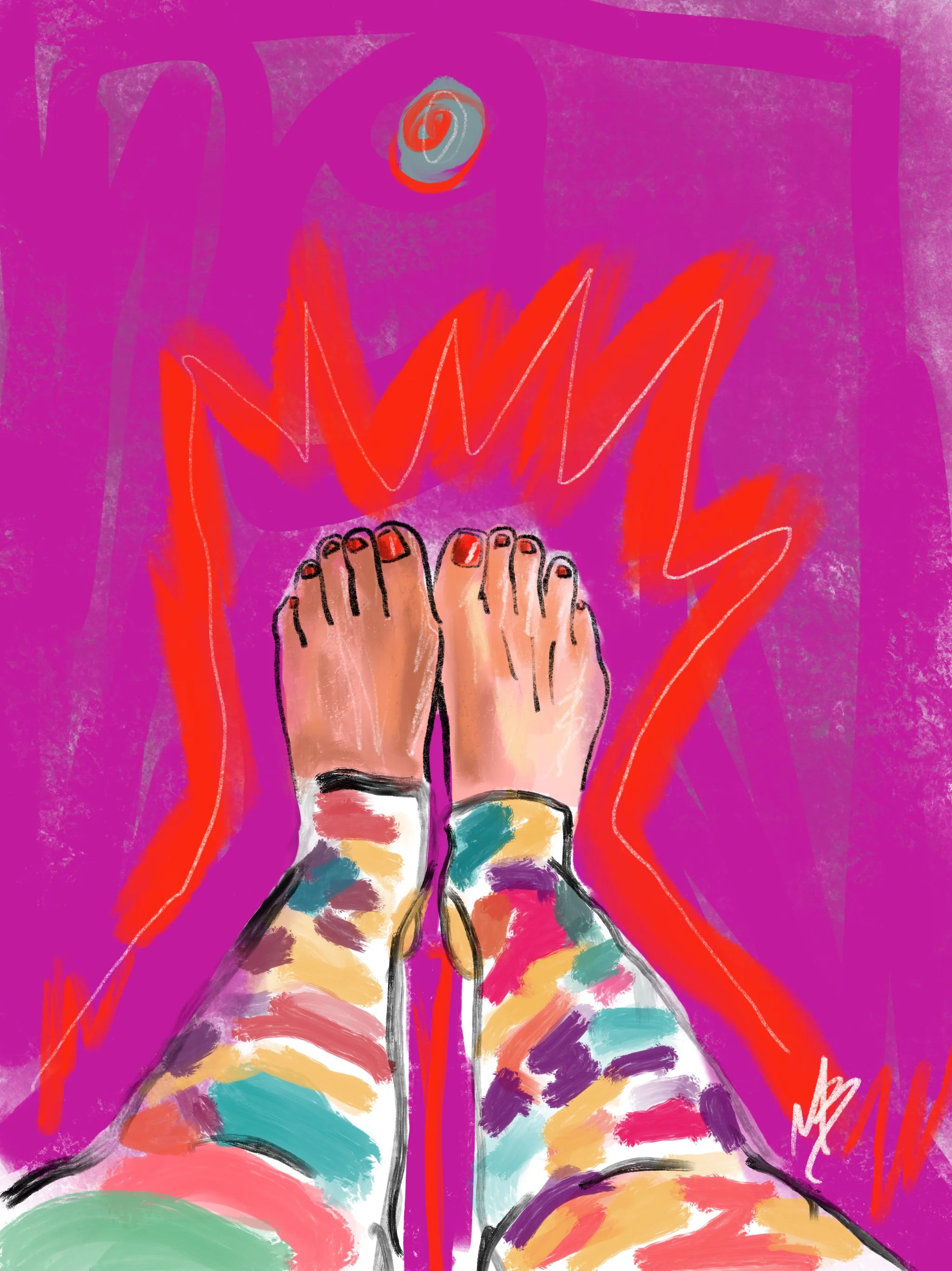 Step one: plant your feet firmly. Step two: show up fully. Whatever comes this week, meet it head on. | art inspired by @cheryle1632 #yoga #yogi #yogaart #yogaartist #yogamat 