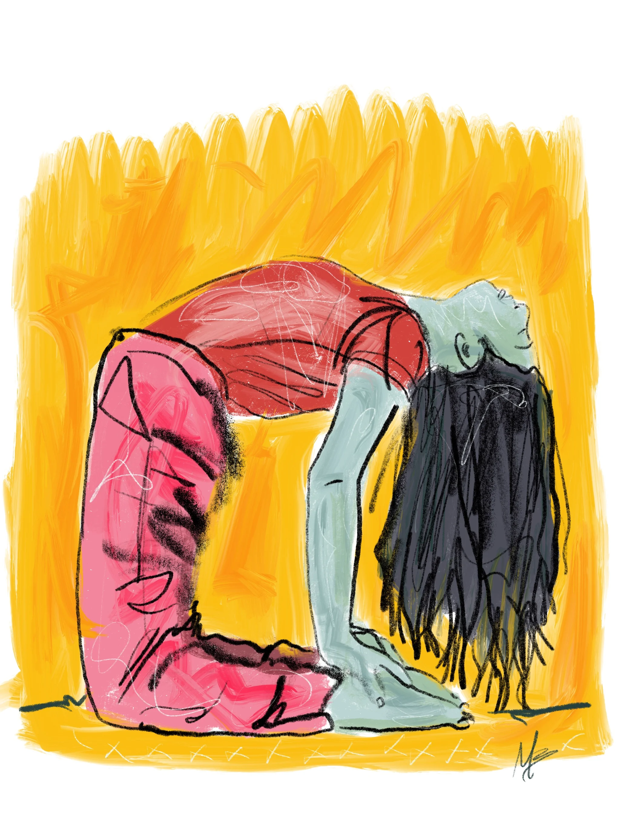 Borrowing from #warhol pallet. Warhol & Van Gogh are major influences on me. Color pop 💥 | art inspired by @orangeblossomkc @joymonzon_ #yoga #yogi #yogaart #yogaartist 
