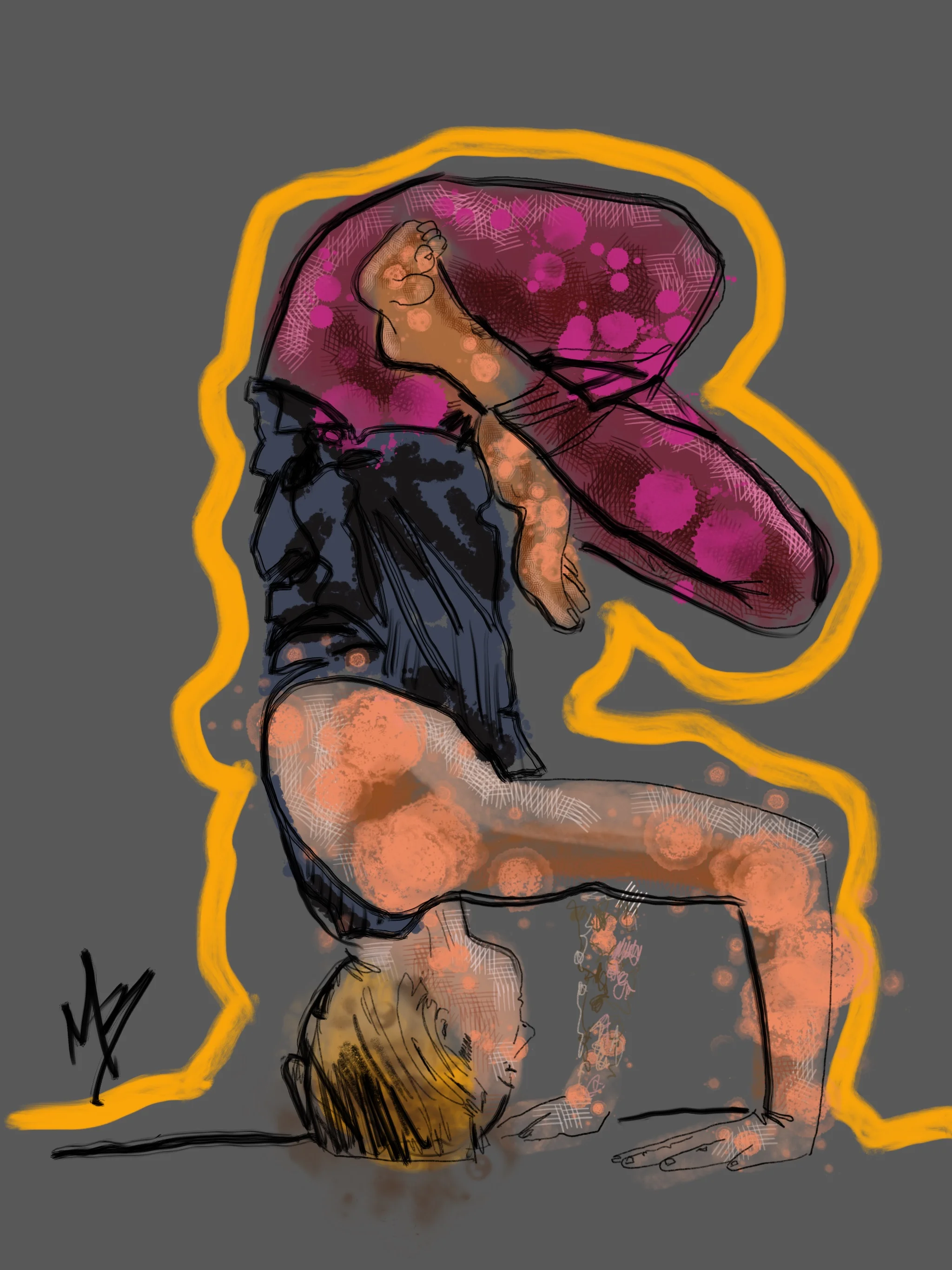 Let the beauty of what you love be what you do. | art inspired by @healthybody5 @georgetownyogadc @eyagoda #yoga #yogi #yogaart #yogaartist #fitness 