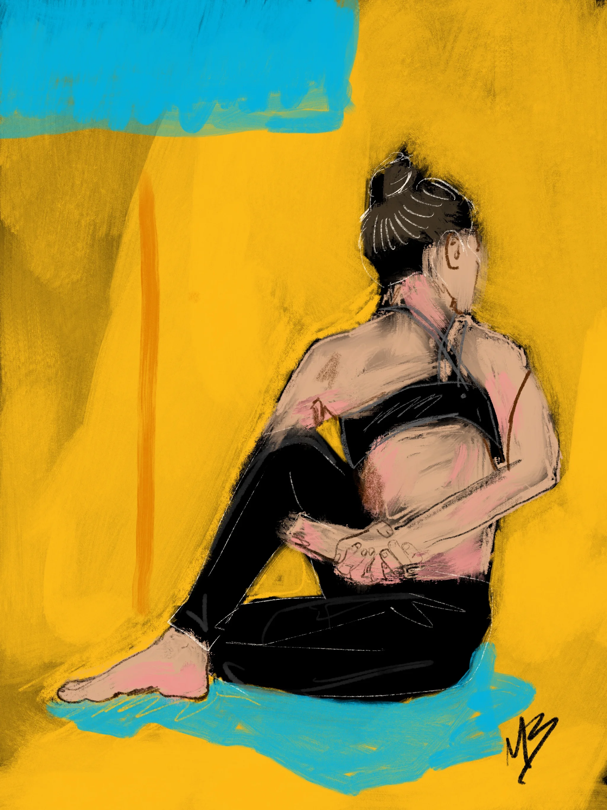 Sunday reflections. | art inspired by @art.yoga.feminism #yoga #yogi #yogaart #yogaartist #fitness 