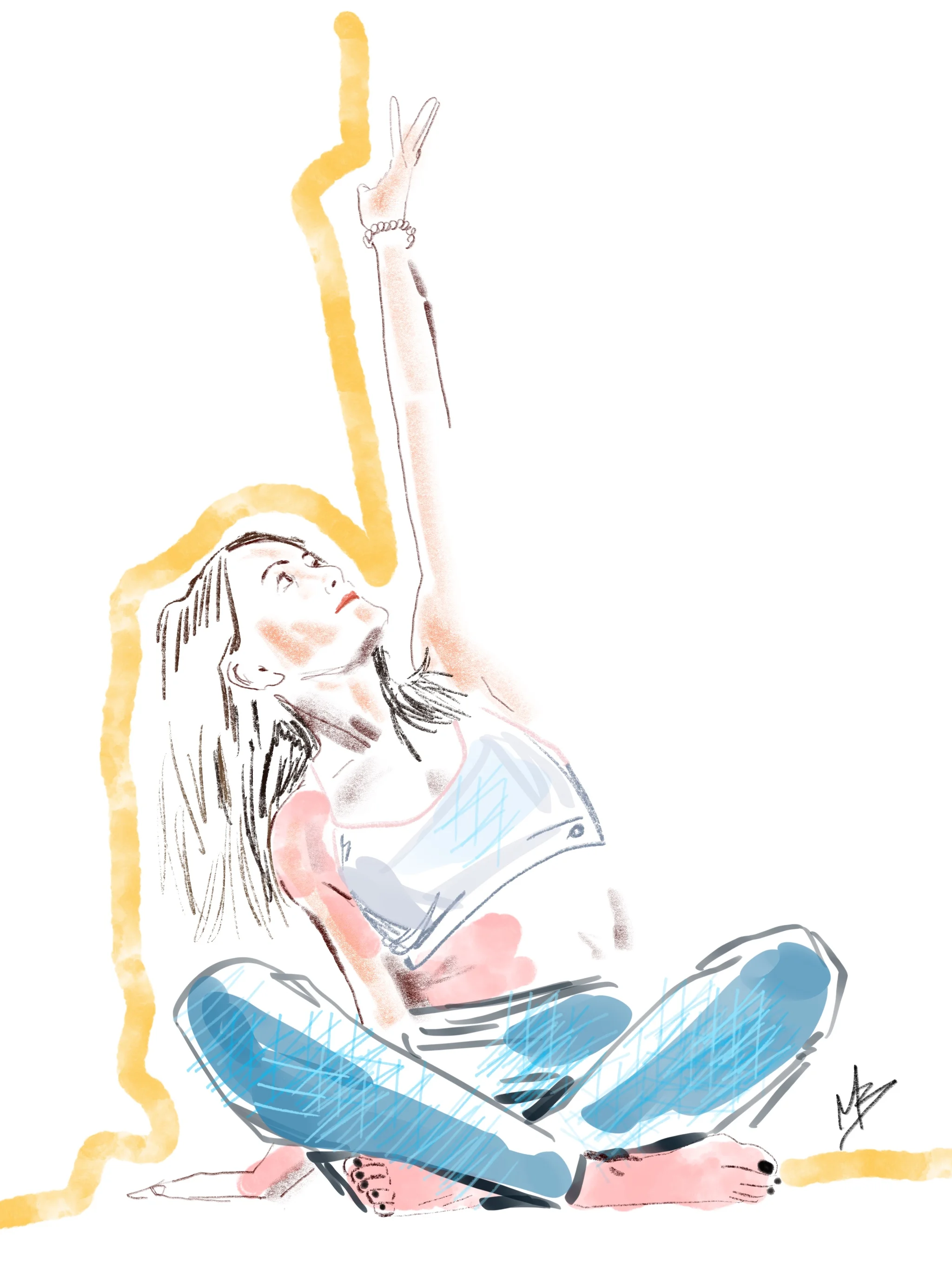 Reach for the stars. You just might grab them. | art inspired by @wholebeeing #yoga #yogi #yogaart #yogaartist #fitness 