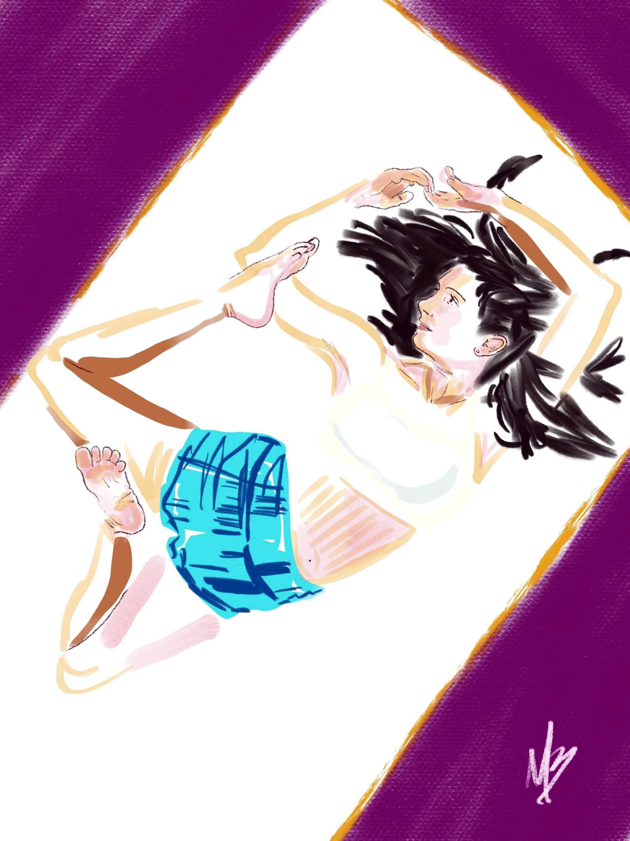 There are twists and turns in life. Learn to be flexible. Bend, don’t break | art inspired by @shannonfofannon #yoga #yogi #yogaart #yogaartist #fitness 