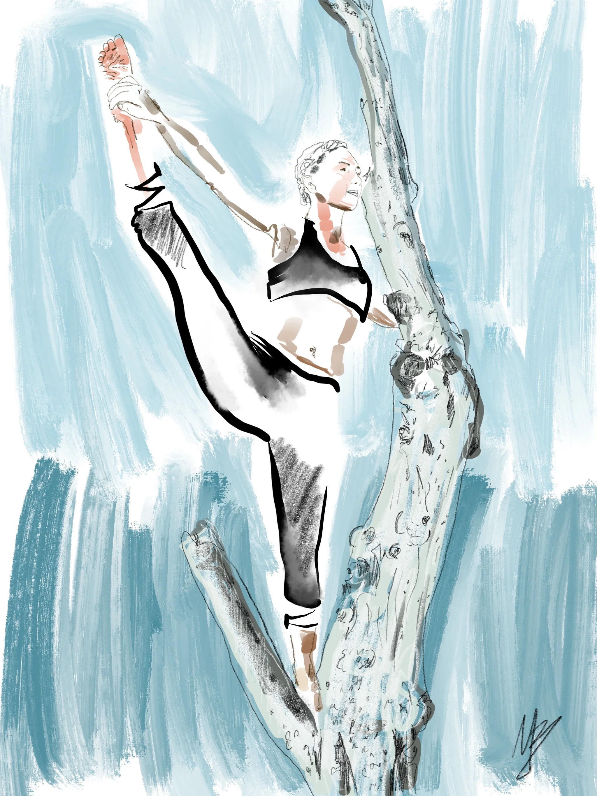 Go out on a limb. Take a chance. You might never know what hangs in the balance. | art inspired by @katyayogabcn #yoga #yogi #yogaart #yogaartist #fitness 