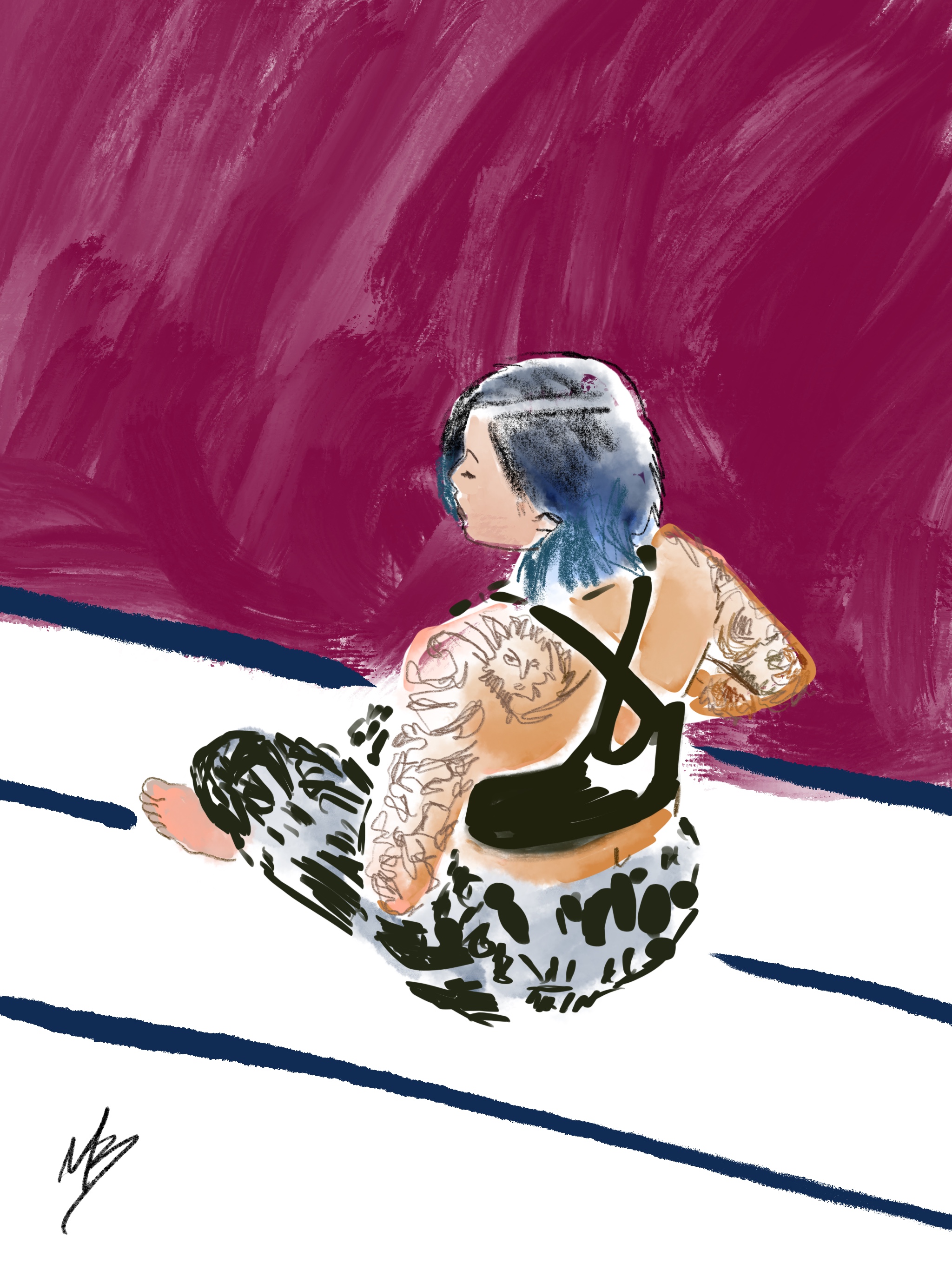 Saturday feels. | art inspired by @gofitjo #yoga #yogi #yogaart #yogaartist #fitness 