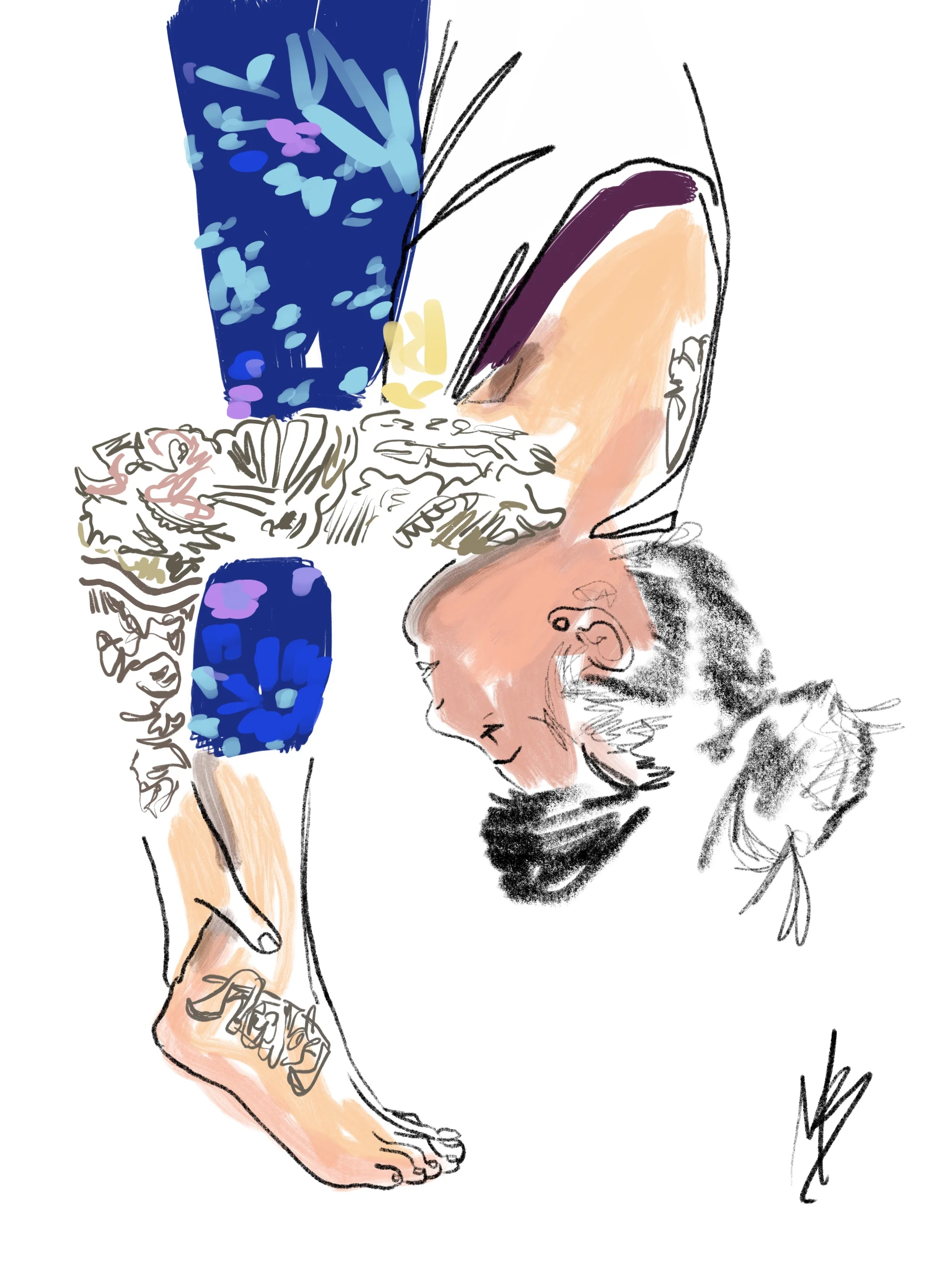 Bend, don’t break | art inspired by @jozitatham #yoga#yogi #yogaart #yogaartist #fitness 