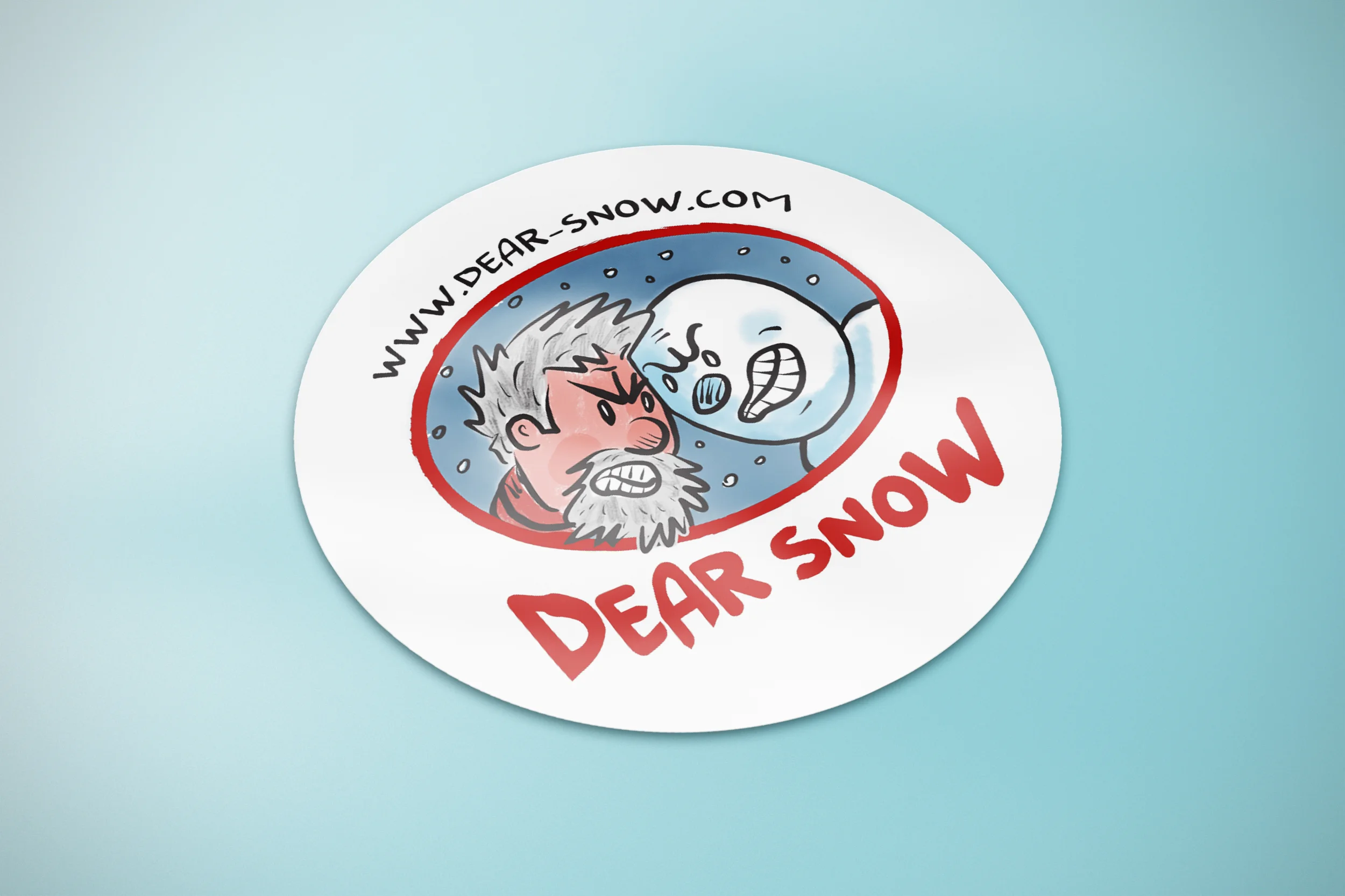 "Dear Snow" 2.5 Round UV Coated Sticker (set of 2)