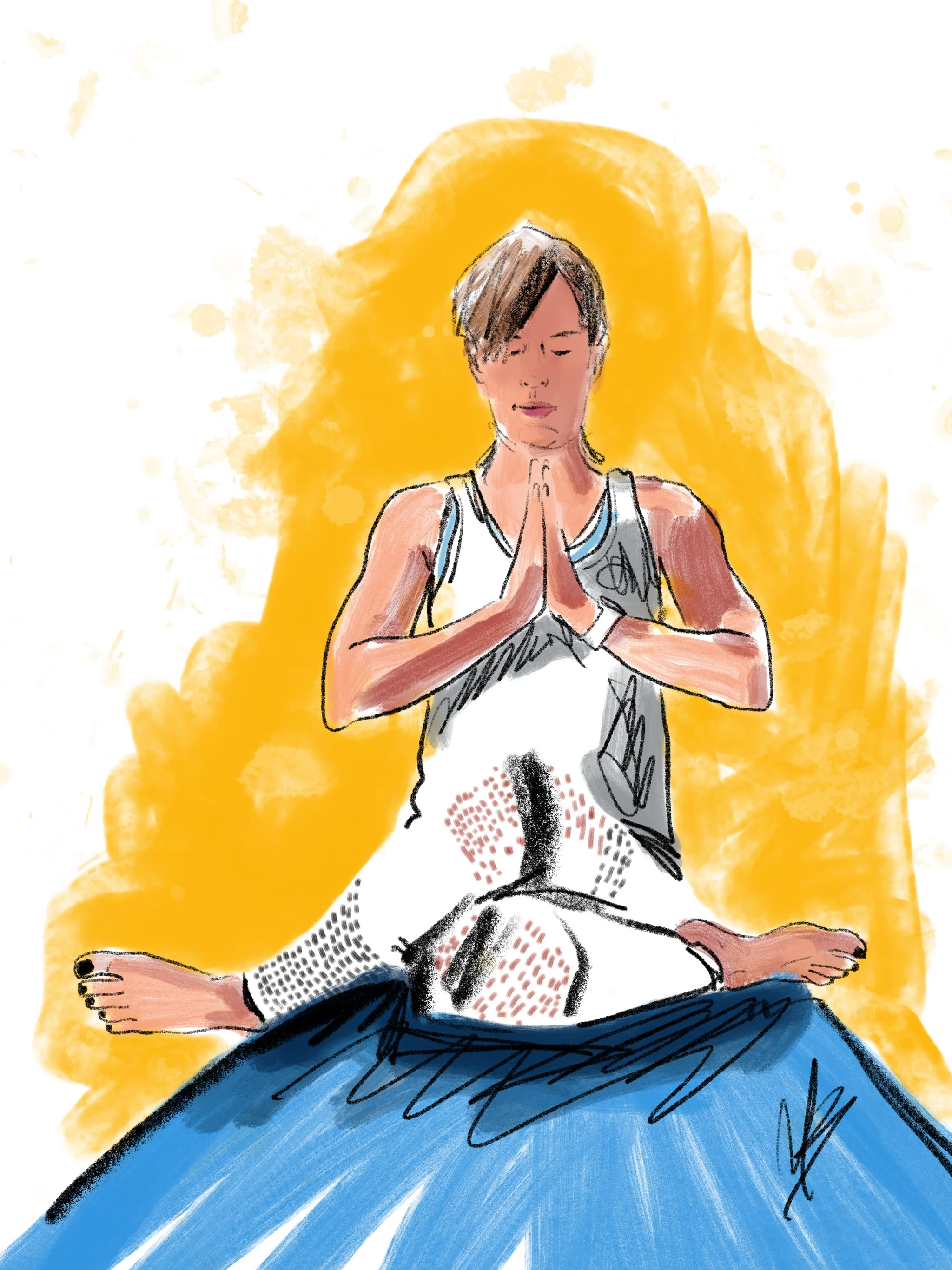Slow down long enough to notice. | art inspired by @yogamonkeyliz #yogi #yoga #yogaart #yogaartist #fitness 