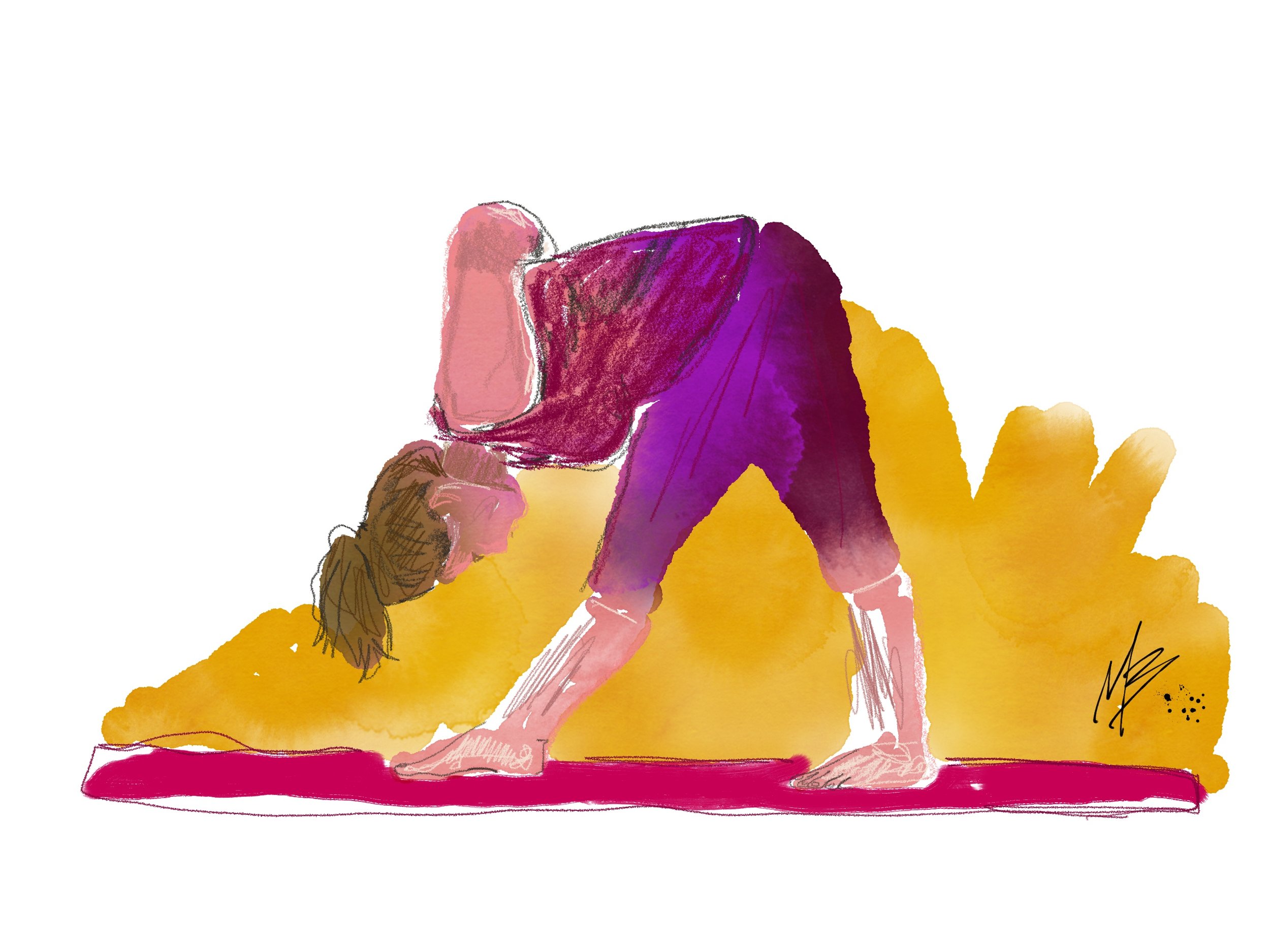 Remember to reflect. Let gratitude well up. | art inspired by @katiebeworks #yoga #yogi #yogaart #yogaartist #fitness 