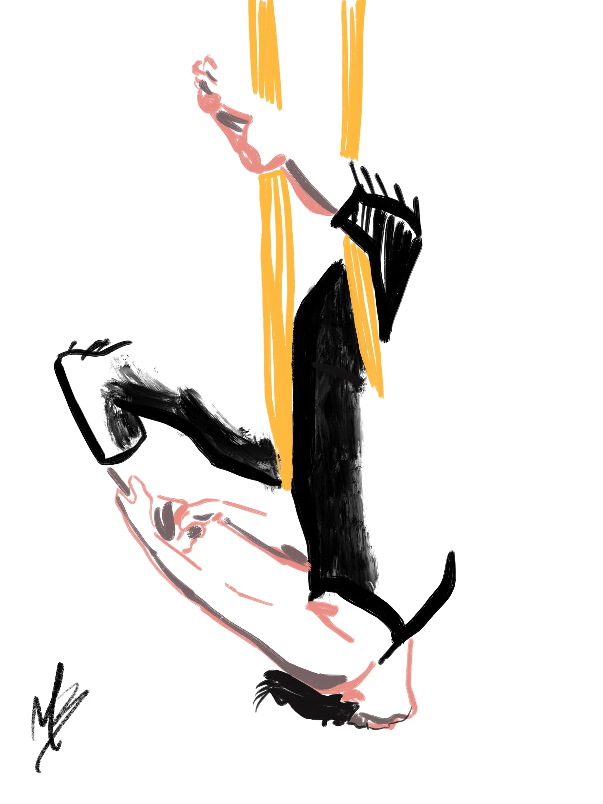 Hang on. A new week of opportunity is here. | art inspired by @bridgettehartt #yoga #yogi #yogaart #yogaartist #fitness 