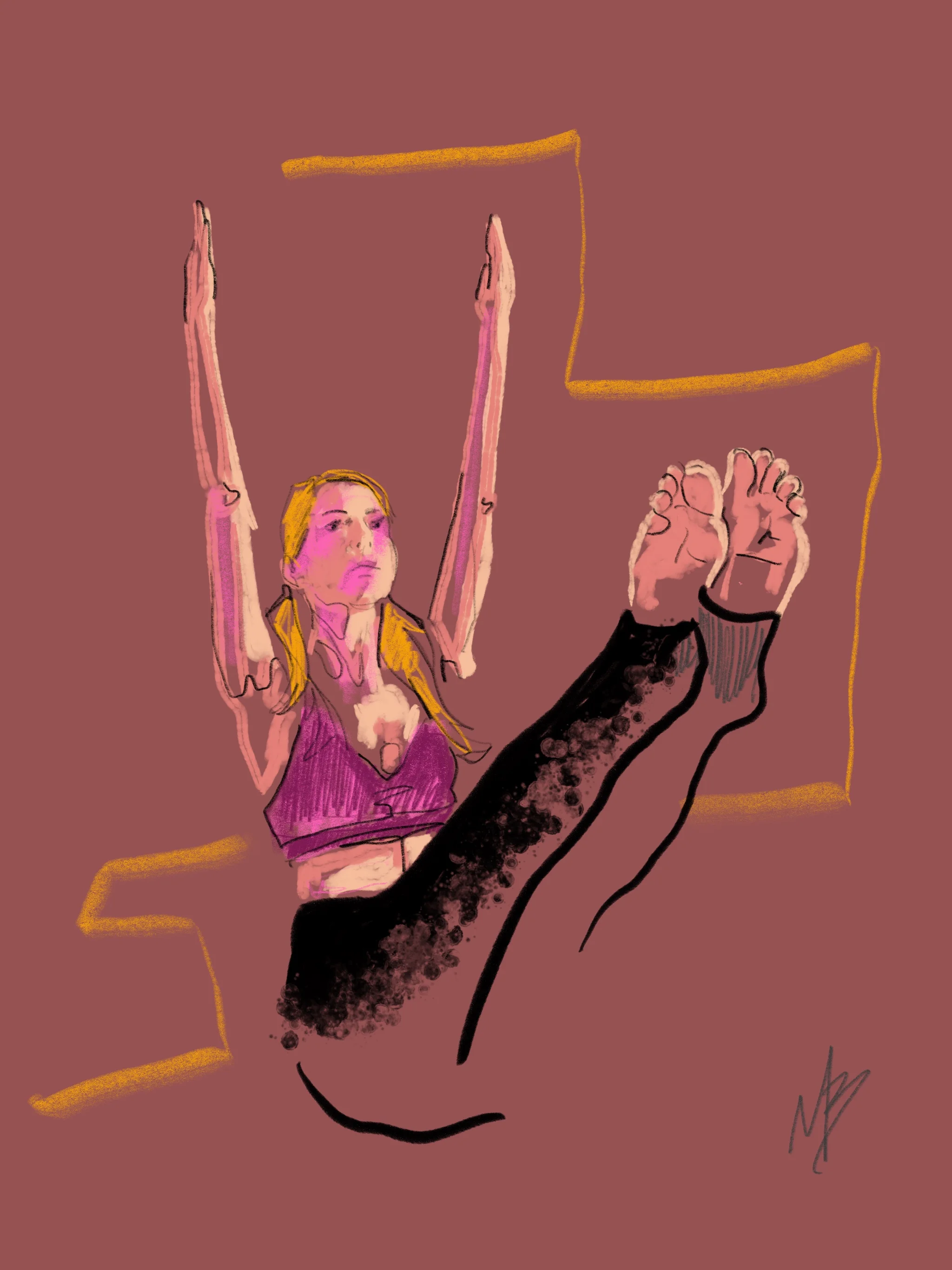 Don’t just make promises. Make habits. Momentum builds. | art inspired by @letsflow_inthedesert #yogi #yoga #yogaart #yogaartist #fitness 