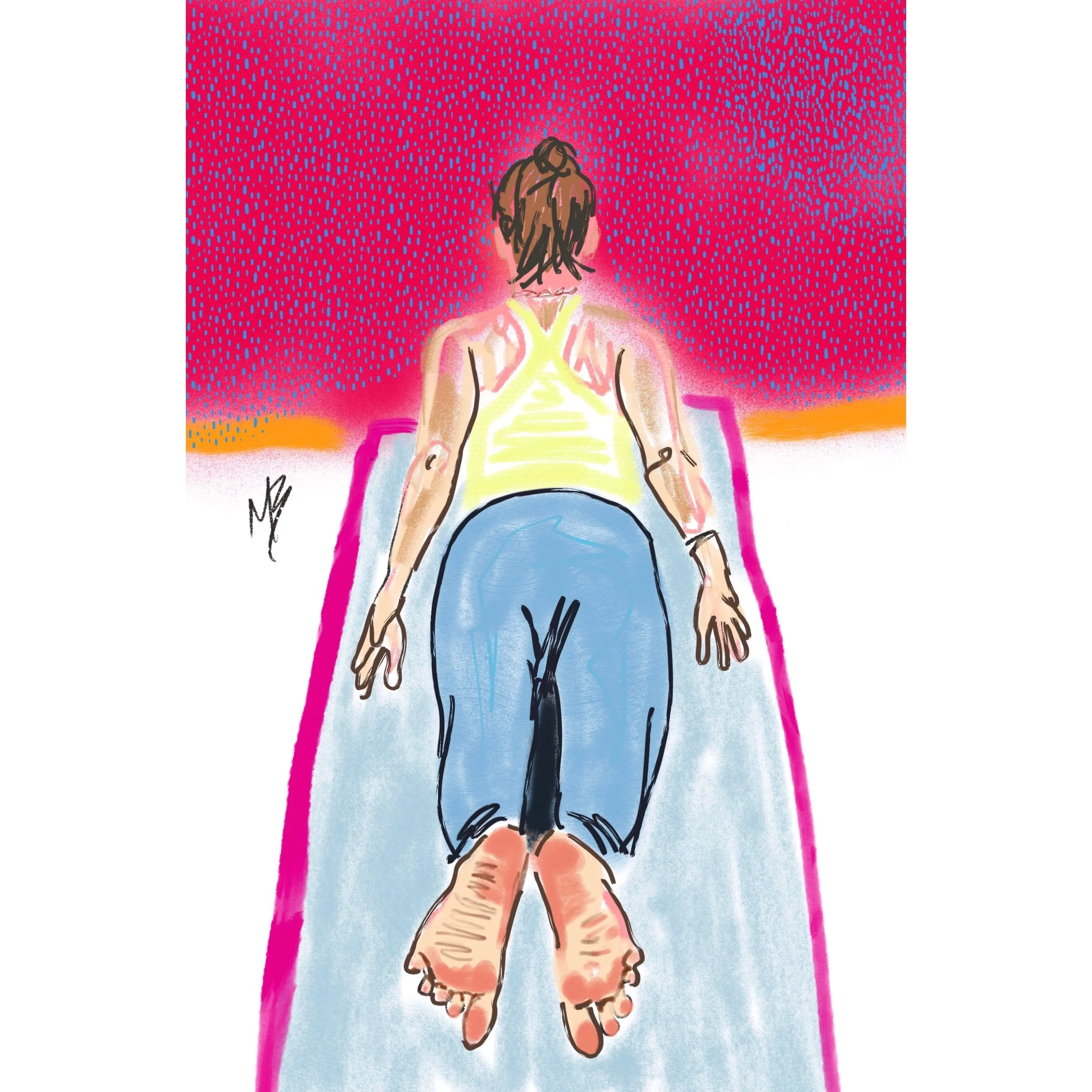 Never let the sense of past failure defeat your next step. | art inspired by @theyogadistrict #yoga #yogi #yogaart #yogaartist #fitness 