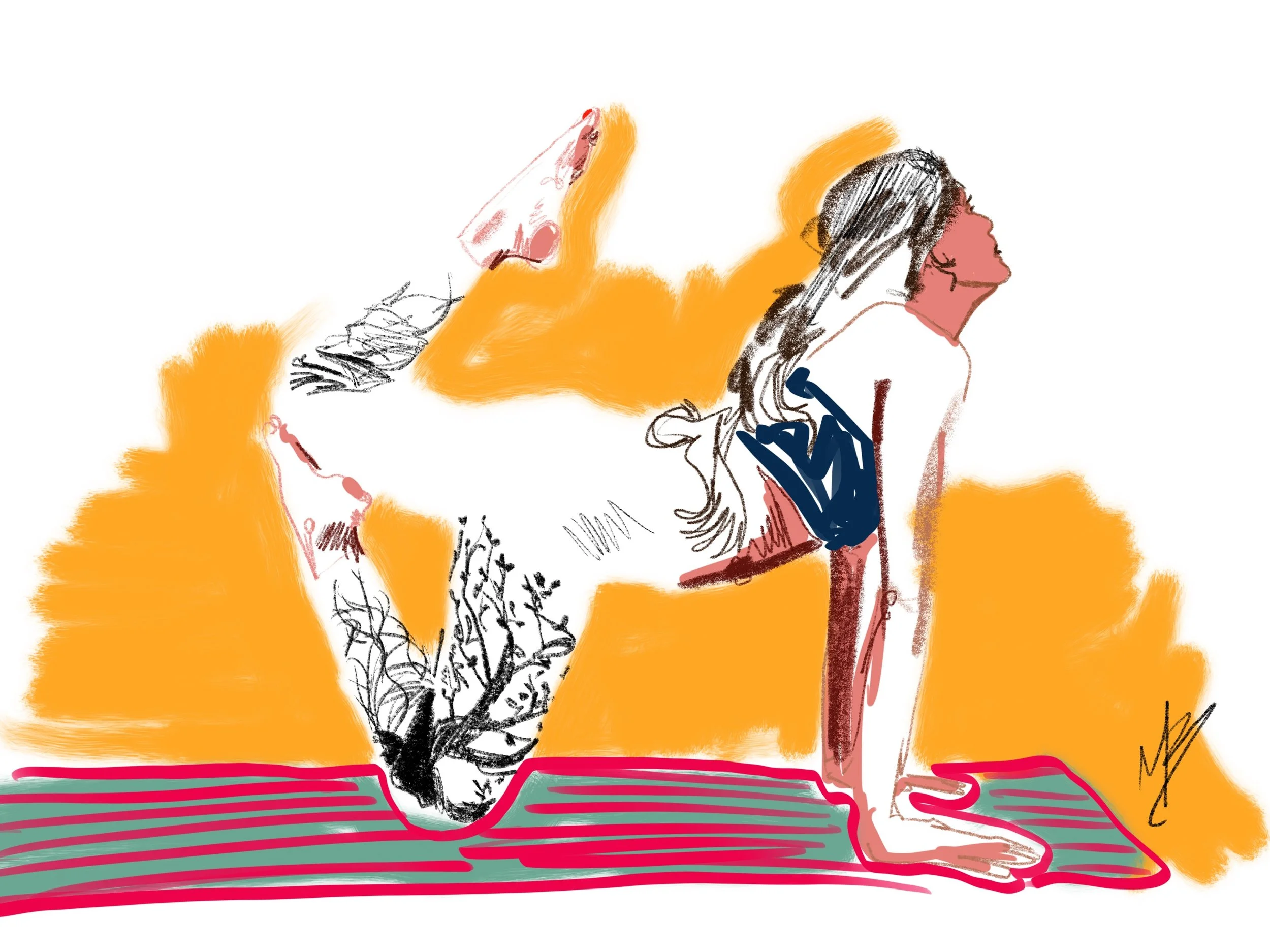 Rise to meet the week ahead. You might be surprised what’s waiting for you to show up. | art inspired by @yoga_karlet @_icandyapparel #yogi #yoga #yogaart #yogaartist #fitness 