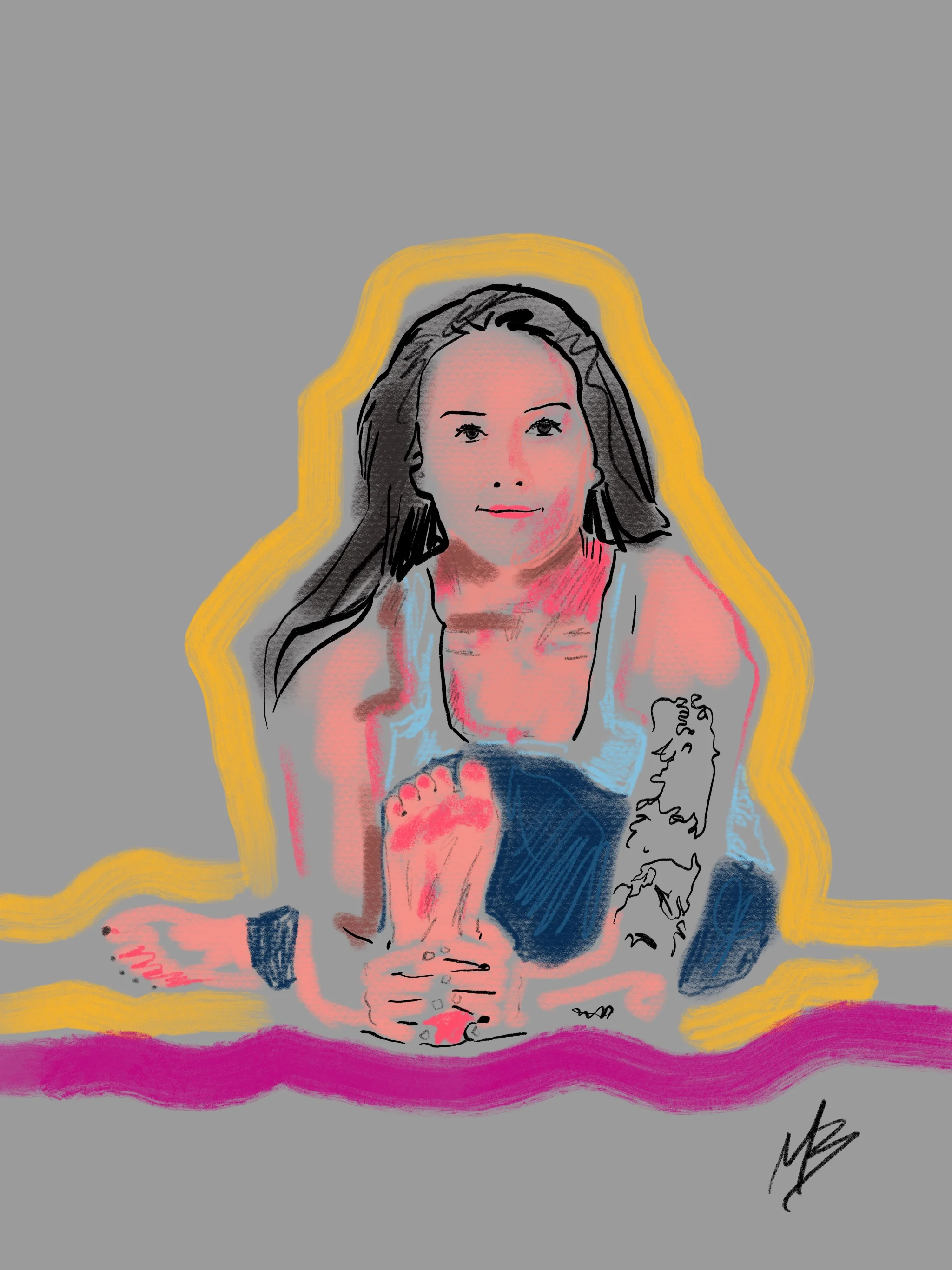 Love yourself. You are one of a kind. | art inspired by @yogawithaislinn @kerryjones12 #yoga #yogi #yogaart #yogaartist #fitness 