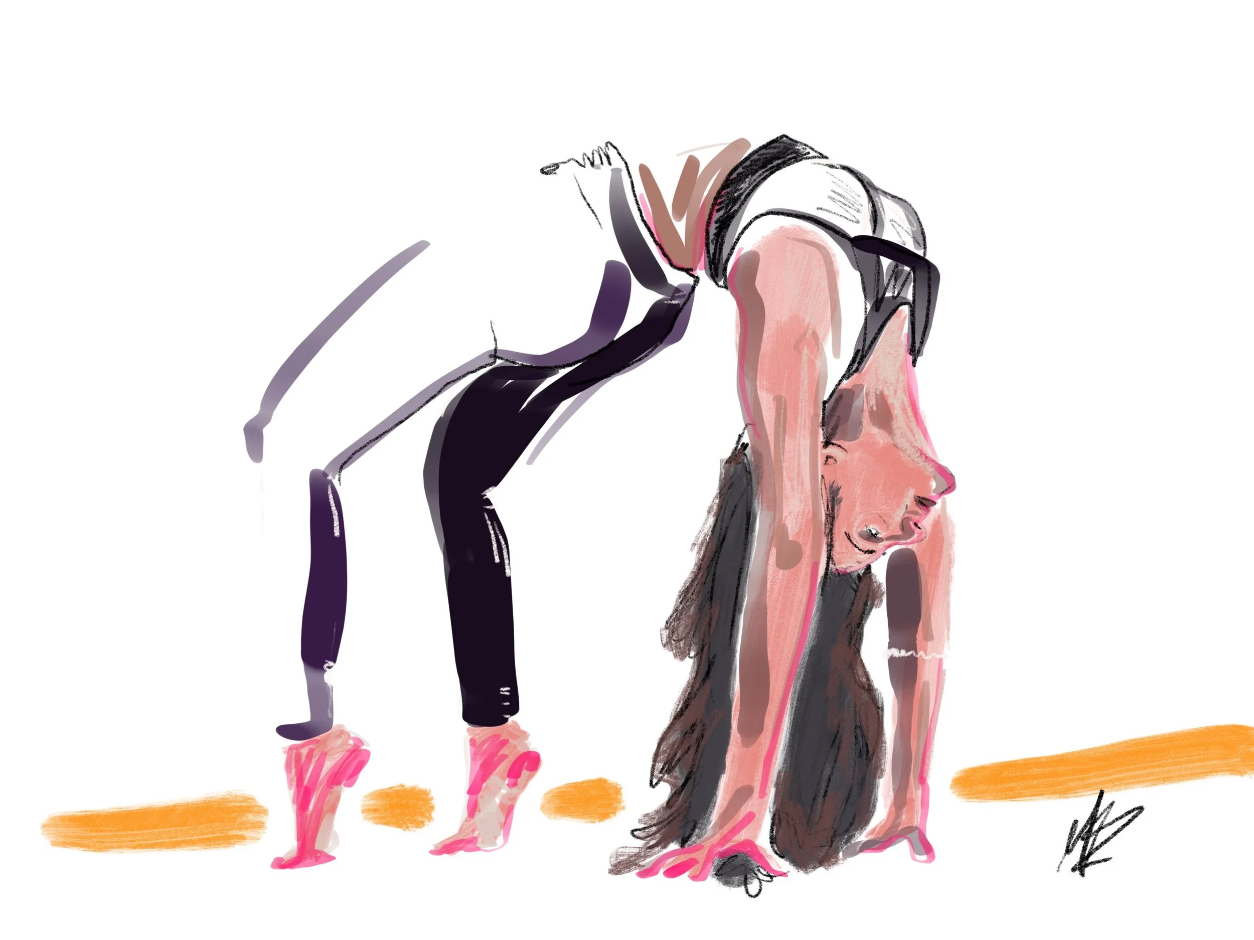 Bend over backwards for others. Do good. Even when it’s challenging. Art inspired by @yogalooksgood @karenmattar #yoga #yogi #yogaart #yogaartist #fitness 