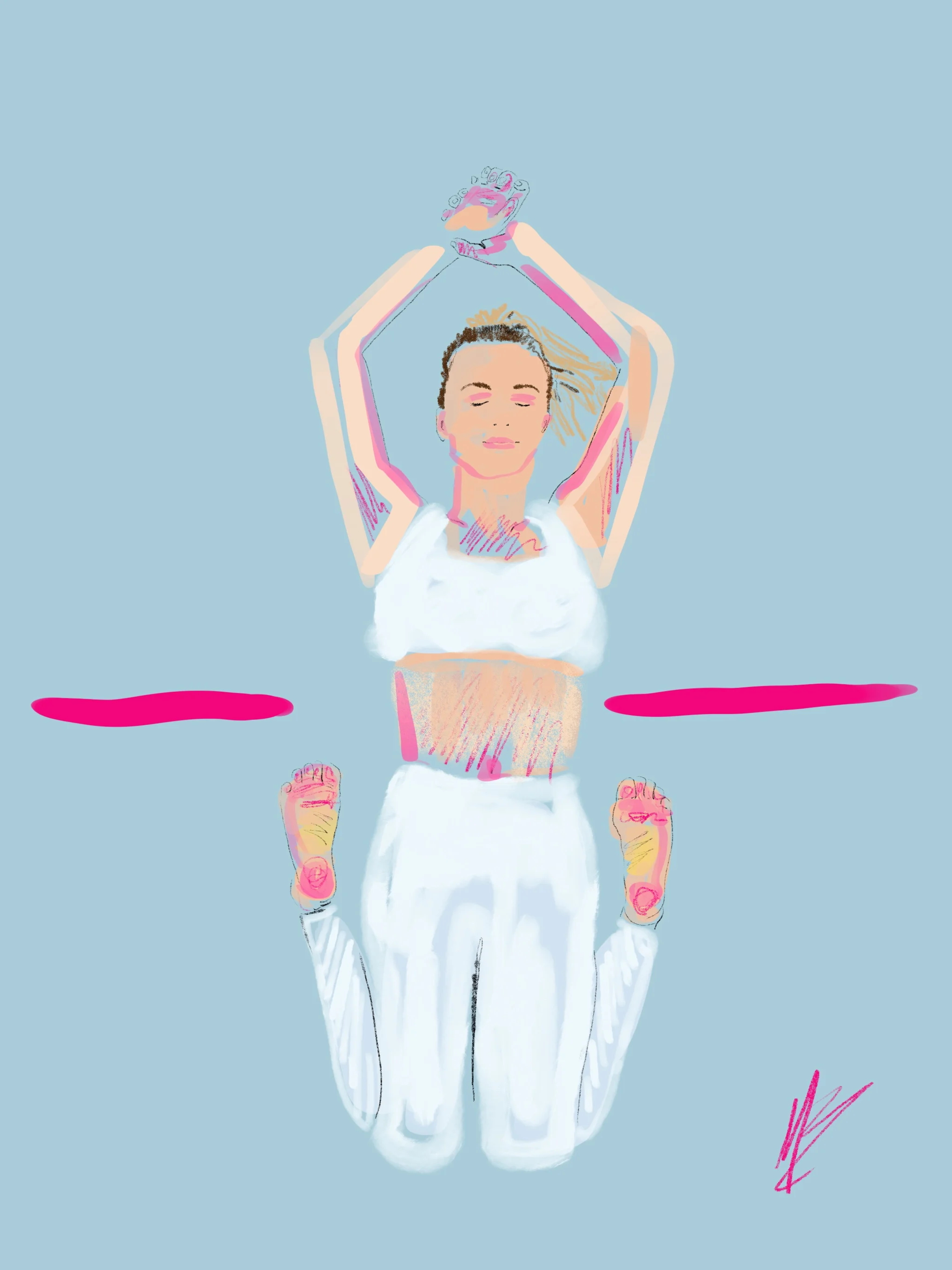 Be the voice of encouragement today. The people around you just might be parched for a timely word. | art inspired by @caleyalyssa @lifefeelgreat @aloyoga #yoga #yogi #yogaart #yogaartist #fitness 