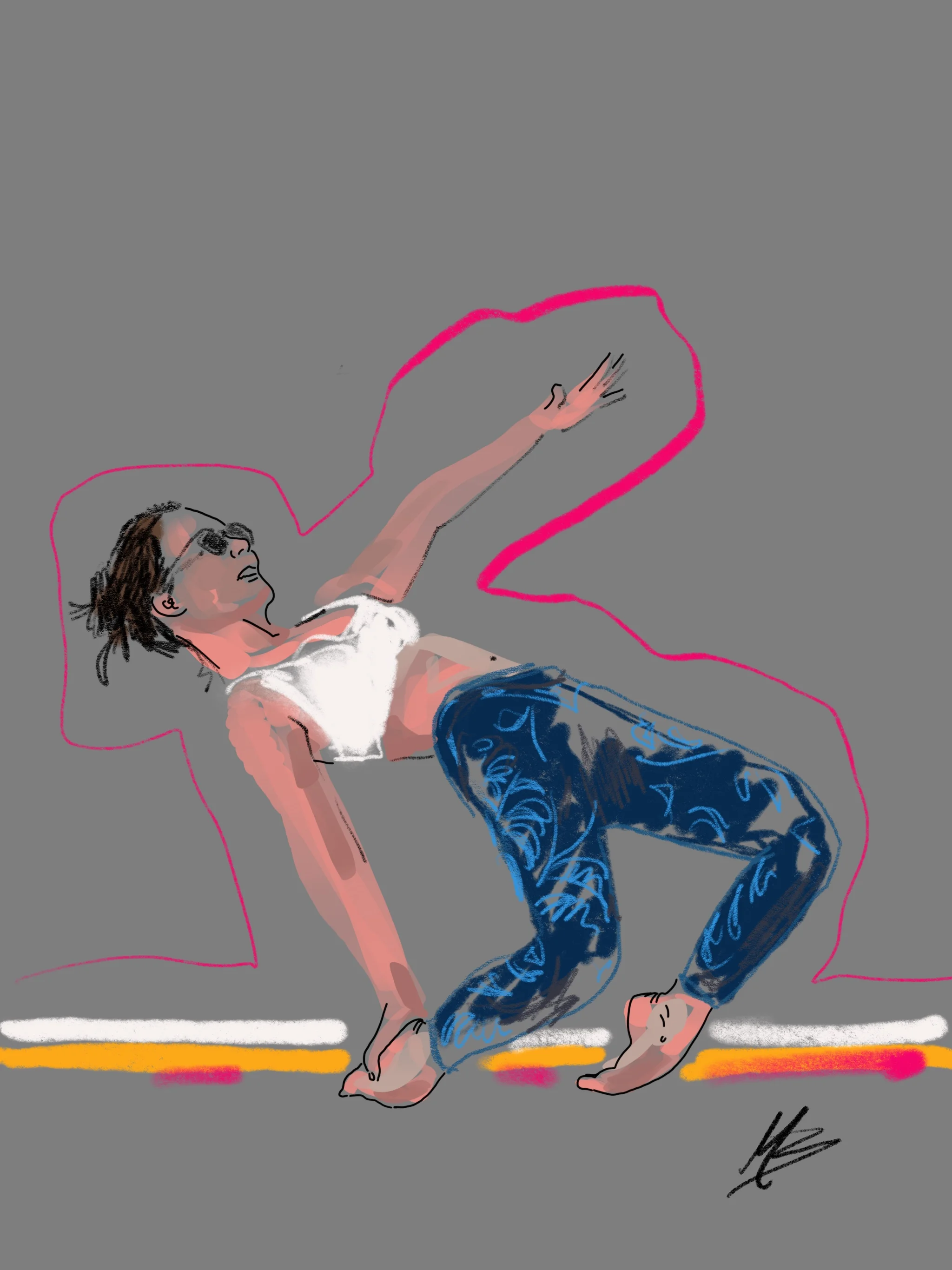 Rise to meet the road. | art inspired by @sasha.sotnik #yoga #yogi #yogaart #yogaartist #fitness 