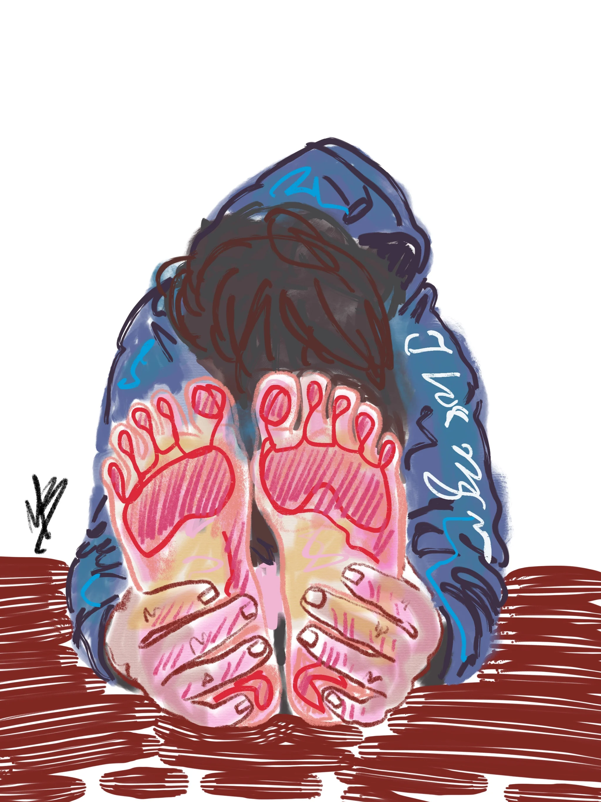 Your feet know the way. Follow them one step at a time. | art inspired by @hillarym_yogaandfitness #yoga #yogi #yogaart #yogaartist #fitness 